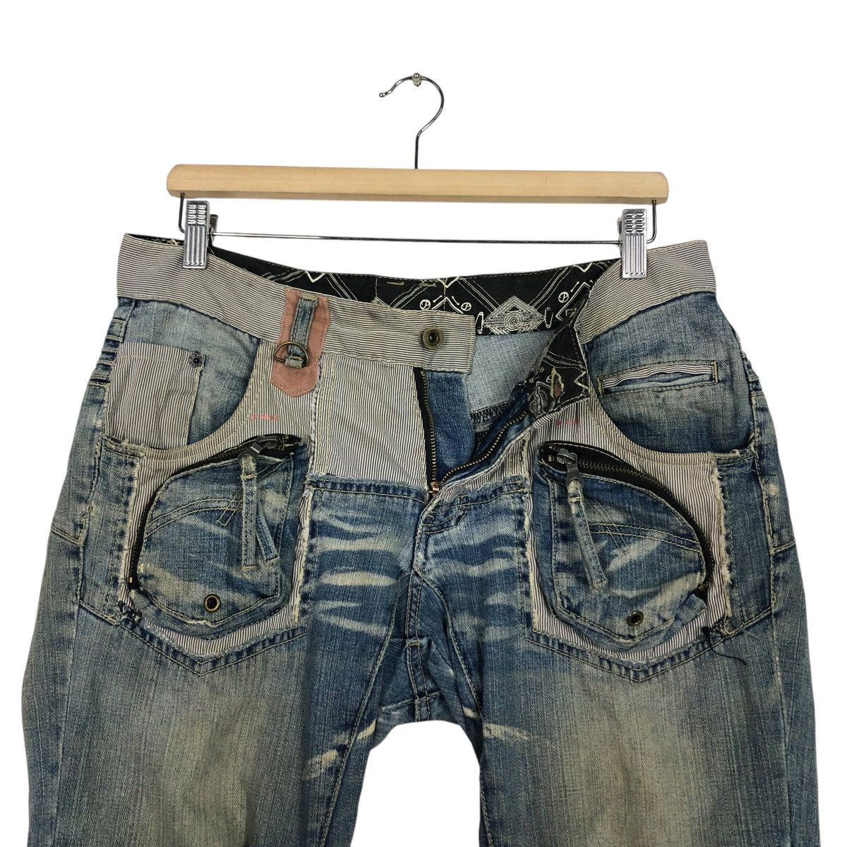 PPFM 🔥VINTAGE SKINNY DENIM JEANS PPFM BONDAGE PUNK DESIGN Size US 32 / EU 48 - 16 Thumbnail