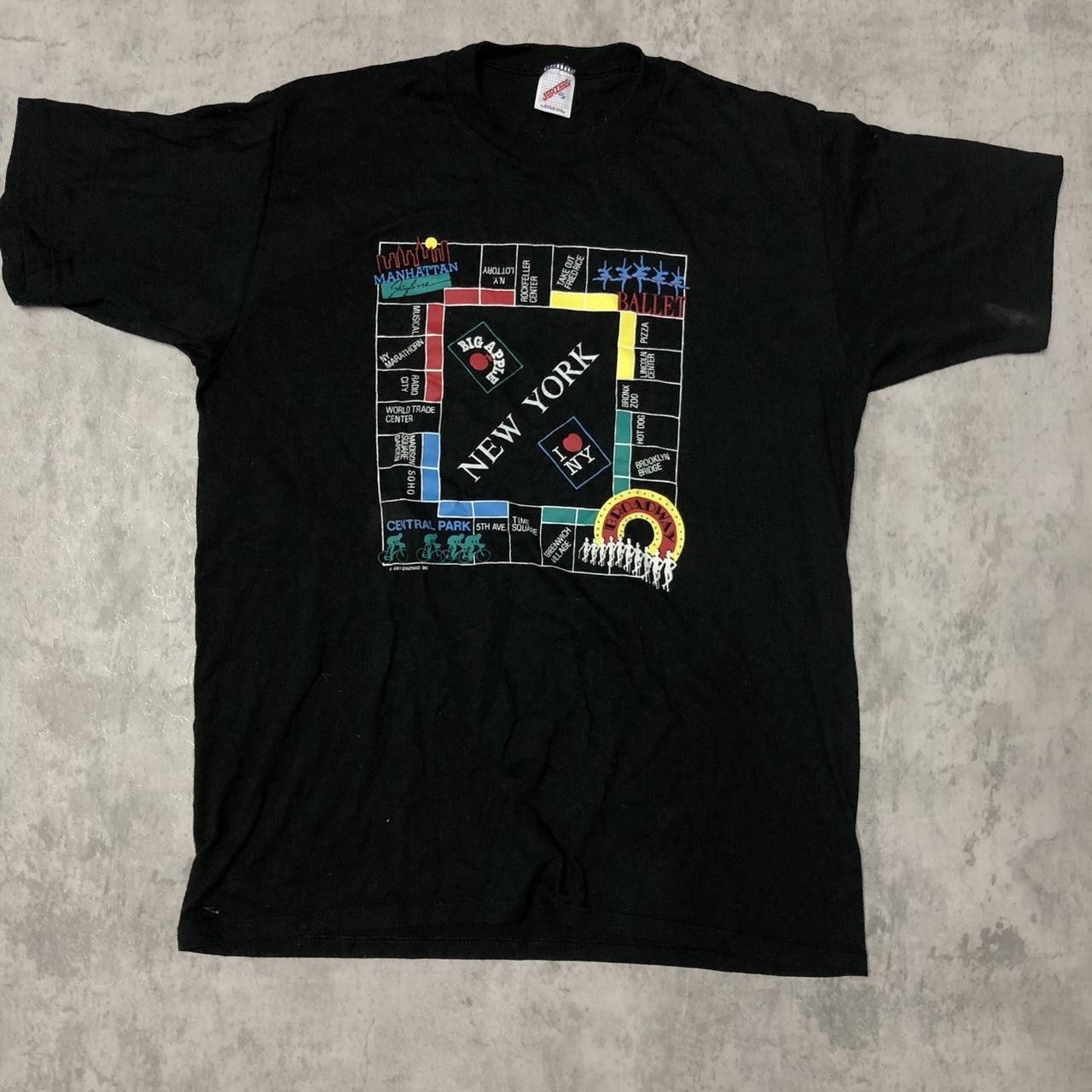 Jerzees 1980s New York Monopoly board game black cotton Size US XL / EU 56 / 4 - 1 Thumbnail