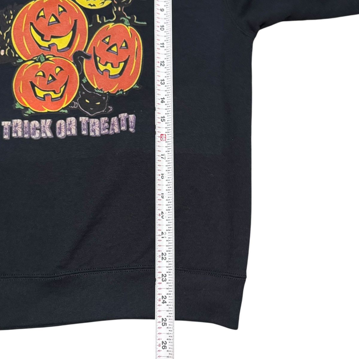 Vintage 90s Halloween Jack-O-Lantern Black Sweatshirt Women's Medium Size M / US 6-8 / IT 42-44 - 6 Thumbnail