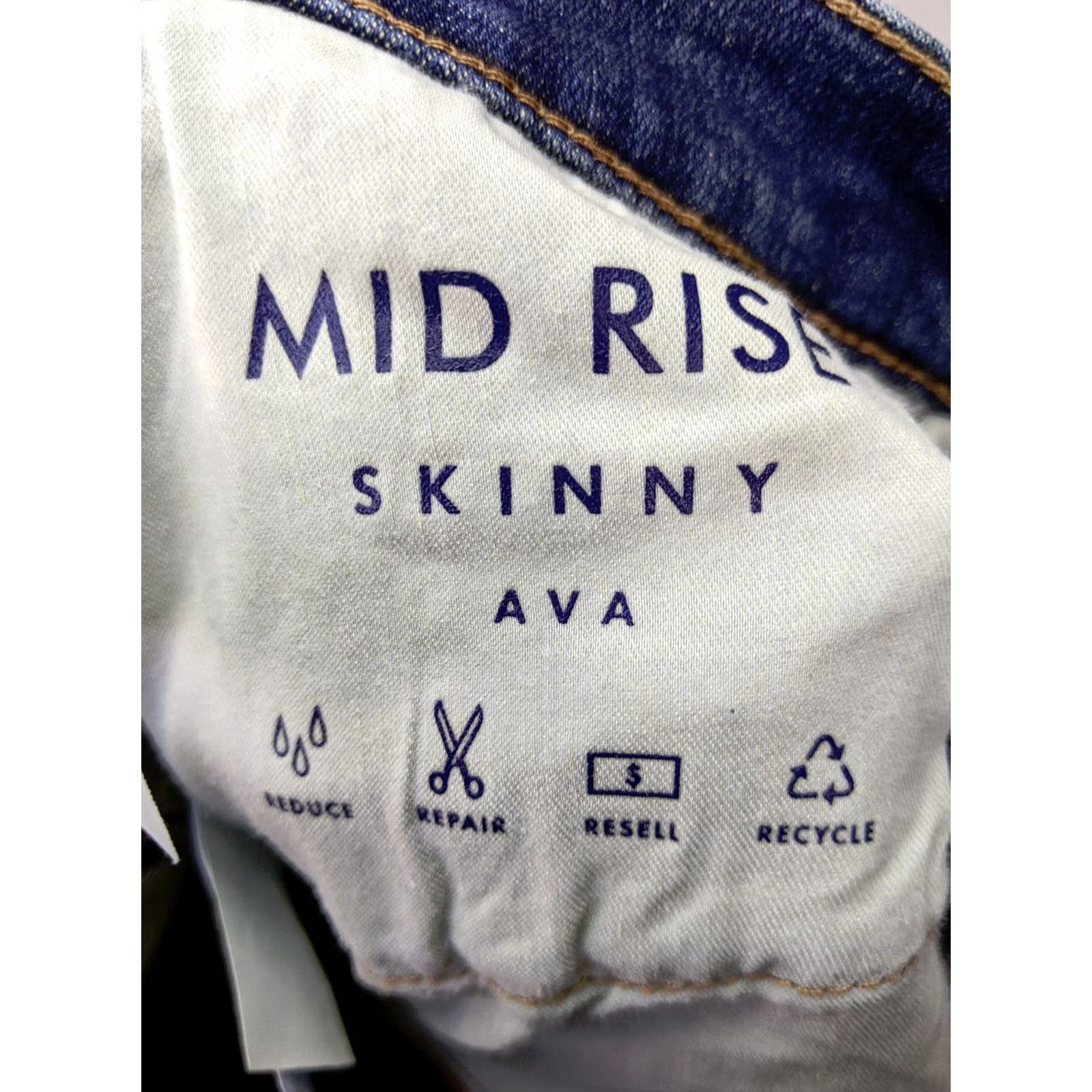 Lucky Brand Lucky Brand Jeans Skinny Womens 20 35 Blue Med Wash High Rise Ava Mid Rise Inseam 27 in Zip Fly Button Waist Stretch Denim JC Women Jeans Size 42" / US 20 - 4 Thumbnail