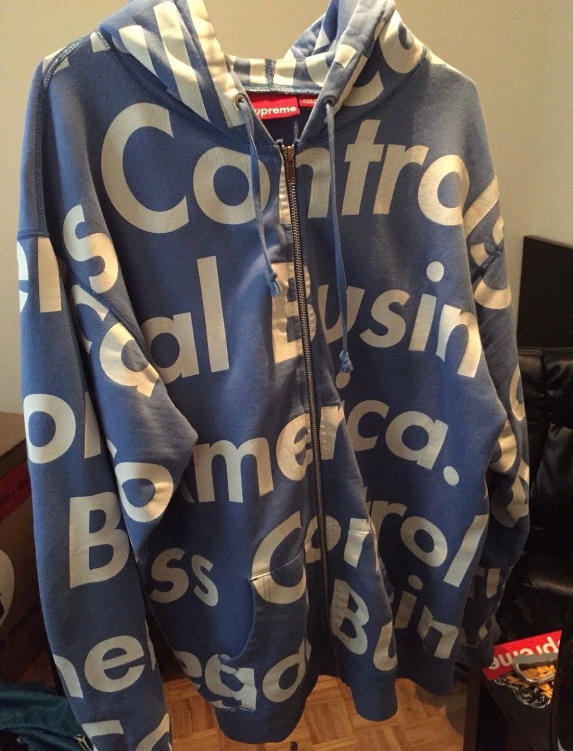 image of Blue Supreme OG Illegal Business Hoodie Xl, Men's