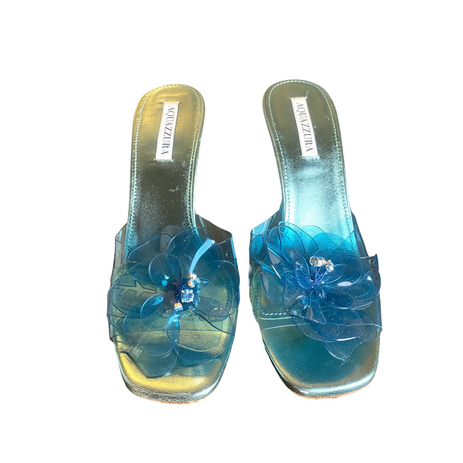 Aquazzura Aquazzura Zsa Zsa 95 mule sandals in Acqua 39 Size US 9 / IT 39 - 4 Thumbnail