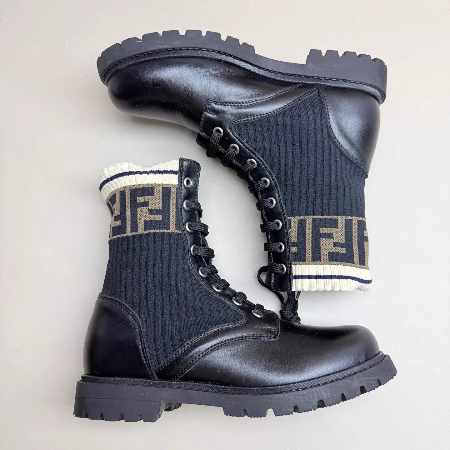 Fendi Fendi Black & Brown FF Short Boots 37 99 New Size US 6.5 / IT 36.5 - 4 Thumbnail