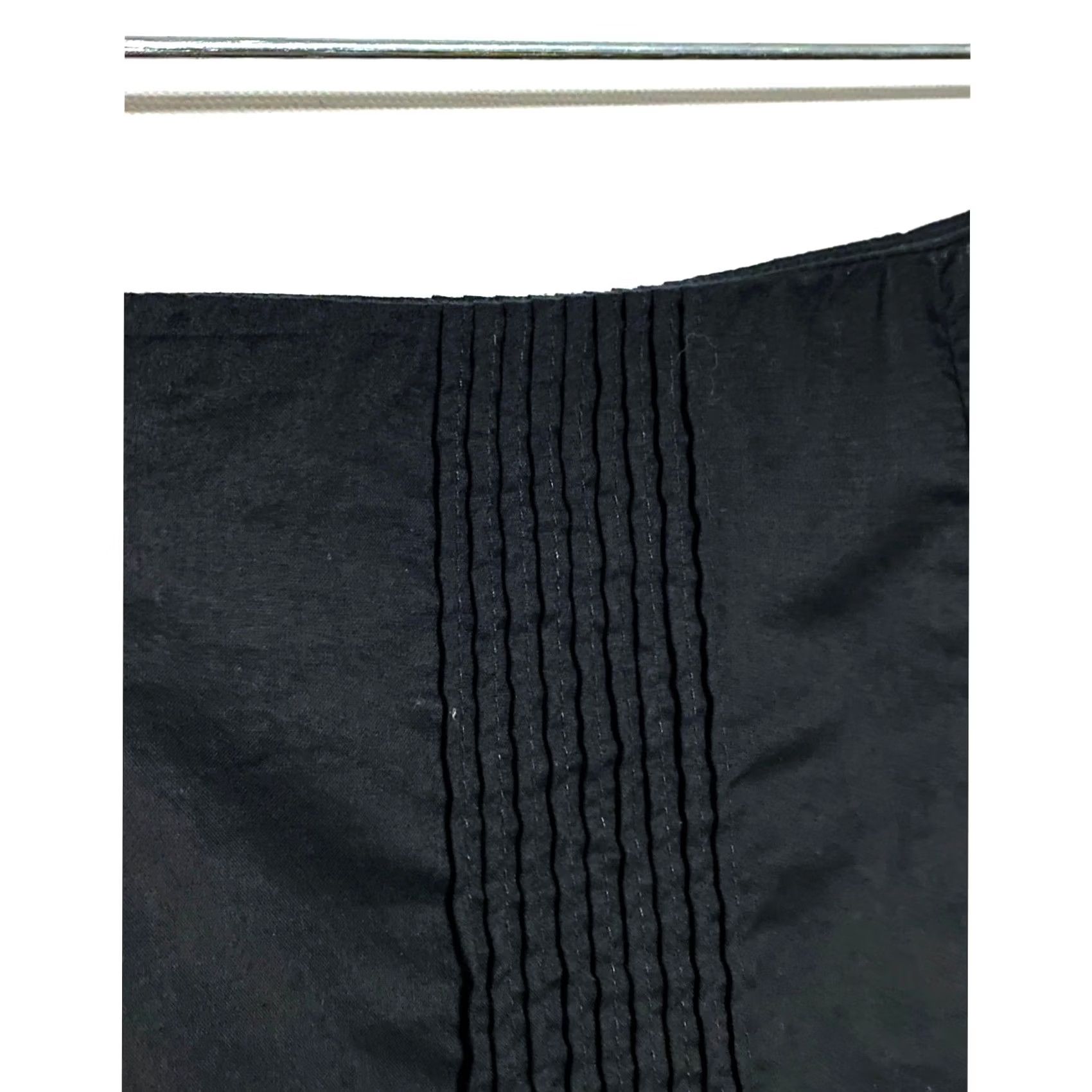 Vintage New York & Company Black Skirt 12 Pleated Panels A-Line Short Regular 12 Womens Workwear Boho Chic Fall Spring Summer Winter Closeout Size 34" / US 12 / IT 48 - 2 Thumbnail