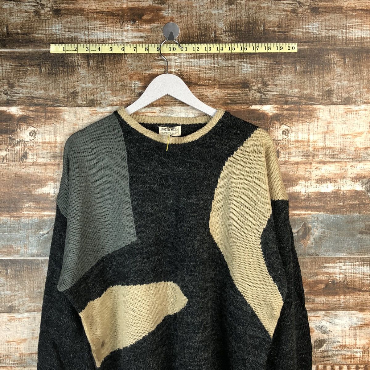 Japanese Brand DL Toc Toc Way Black art vintage Knitwear #A1498 Size US L / EU 52-54 / 3 - 2 Thumbnail