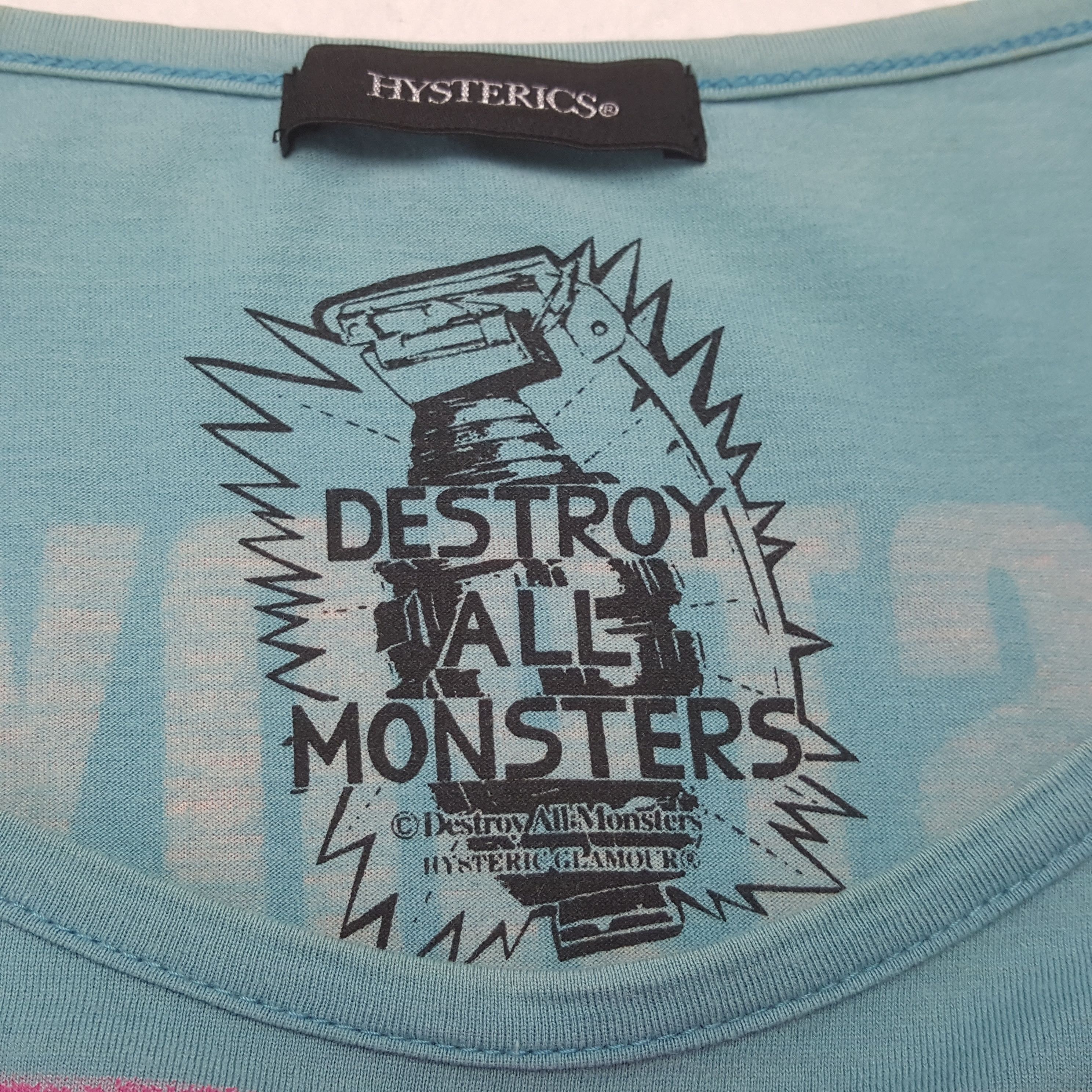 Hysteric Glamour × Japanese Brand × Vintage Vintage Hysteric Glamour DESTROY ALL MONSTERS Tees C285N49 Size XXL / US 16-18 / IT 52-54 - 5 Thumbnail