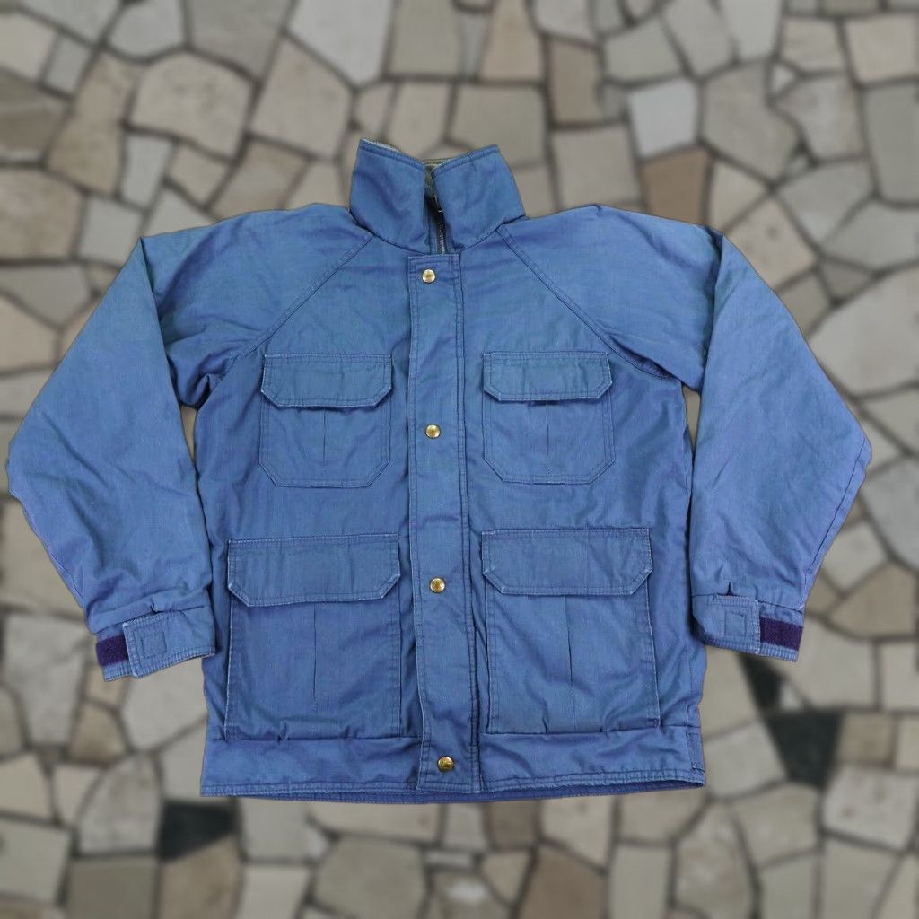Vintage VINTAGE Woolrich Jacket Blue Medium Regular Fit Lined Flannel Chore Coat 90s Mens Size US M / EU 48-50 / 2 - 1 Thumbnail
