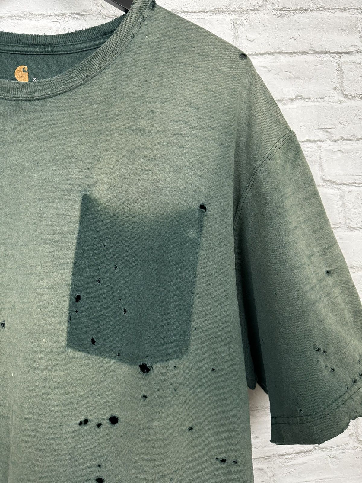 Carhartt (XL) BLASTED THRASHED Vintage Carhartt Ghost Pocket Shirt Size US XL / EU 56 / 4 - 8 Thumbnail