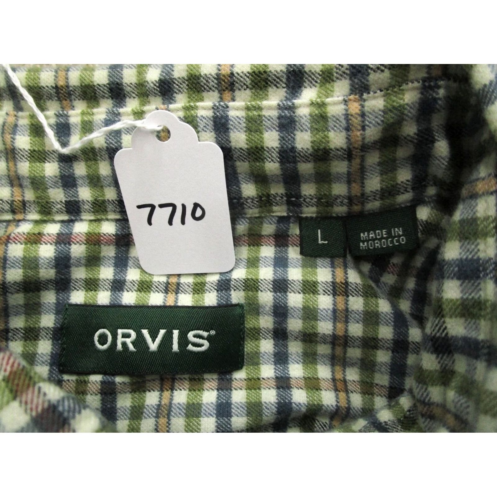 Orvis Orvis Men Large Green Gingham Check Flannel Wool Blend Long Sleeve Button Down Shirt Size US L / EU 52-54 / 3 - 8 Thumbnail