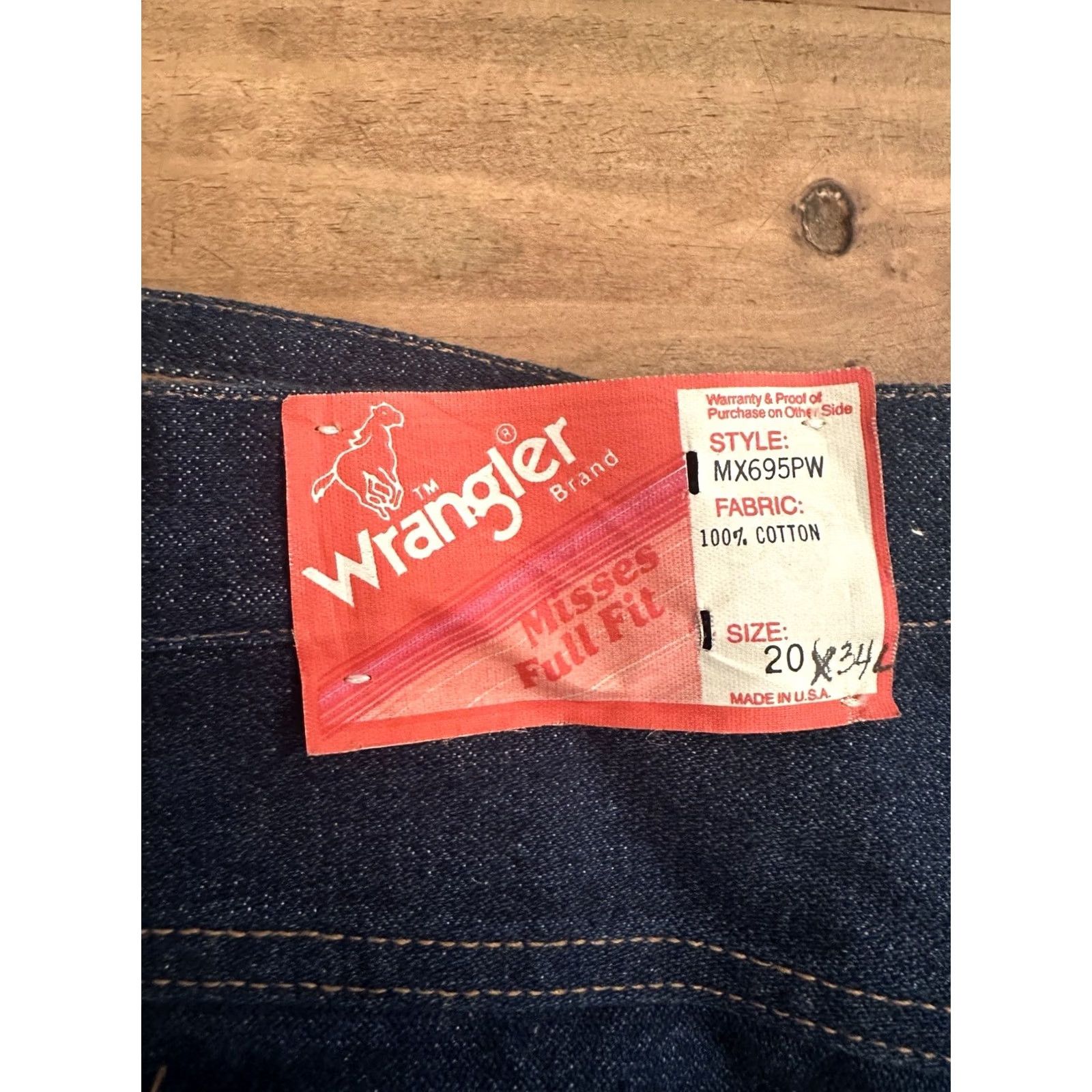 Wrangler VINTAGE Wrangler Misses Full Fit Jeans 20 High Waist 34x33 Blue 80s Womens Mom 34x33 Size 42" / US 20 - 3 Thumbnail