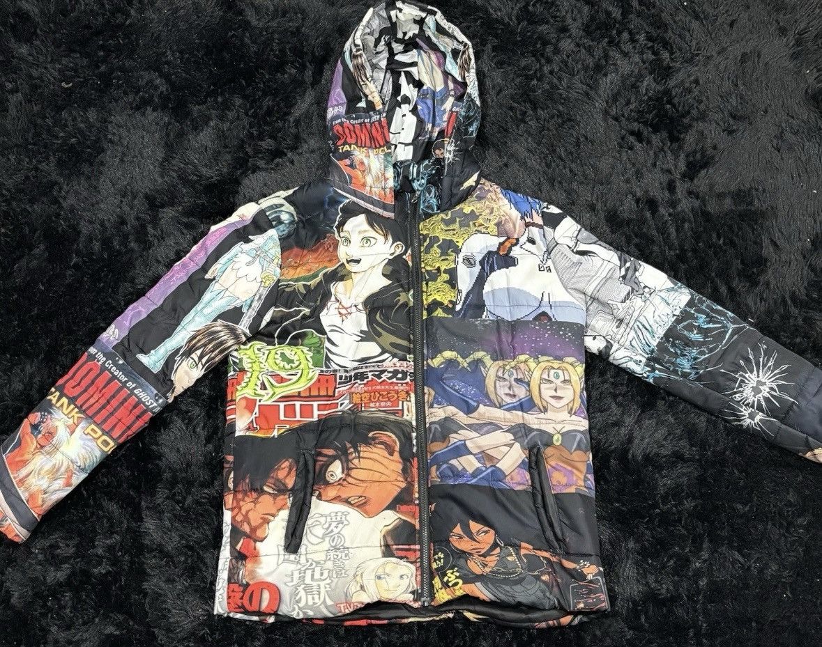 Other Rare Anime Patchwork Puffer Jacket Manga Collage Size US XL / EU 56 / 4 - 1 Thumbnail