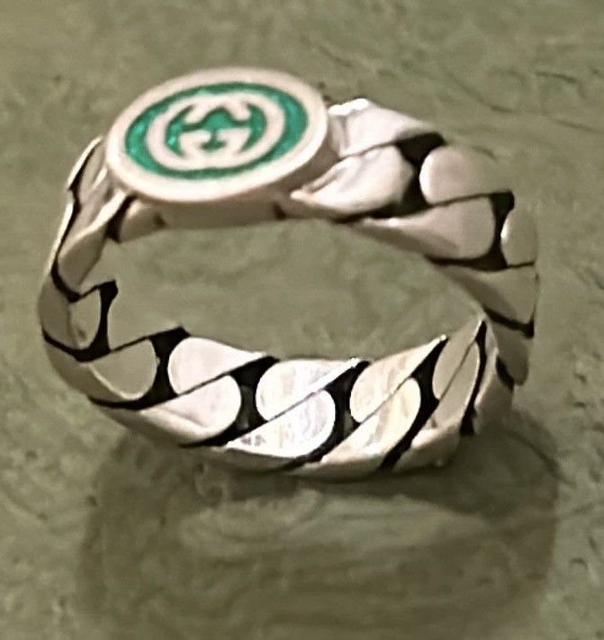Gucci Gucci Sterling Silver Interlocking Curb Chain Ring Size ONE SIZE - 3 Thumbnail