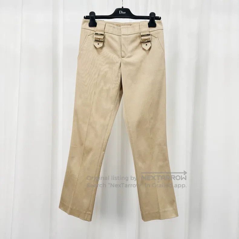 Gucci Gucci Double gold buckle light khaki casual trousers Size US 38 / EU 54 - 1 Thumbnail