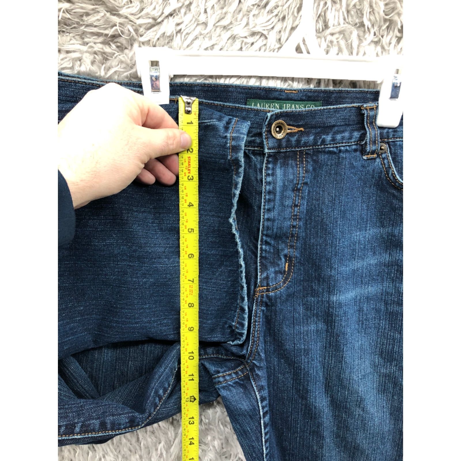 Ralph Lauren VINTAGE LRL Jeans Size 12 Womens Mid Rise Dark Wash Blue Denim Straight Leg Size 34" / US 12 / IT 48 - 4 Thumbnail
