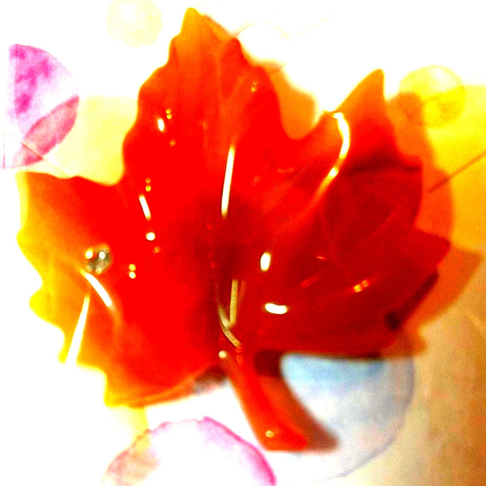 Vintage Gorgeous vintage celluloid brown leaf w/rhinestone Size ONE SIZE - 1 Thumbnail
