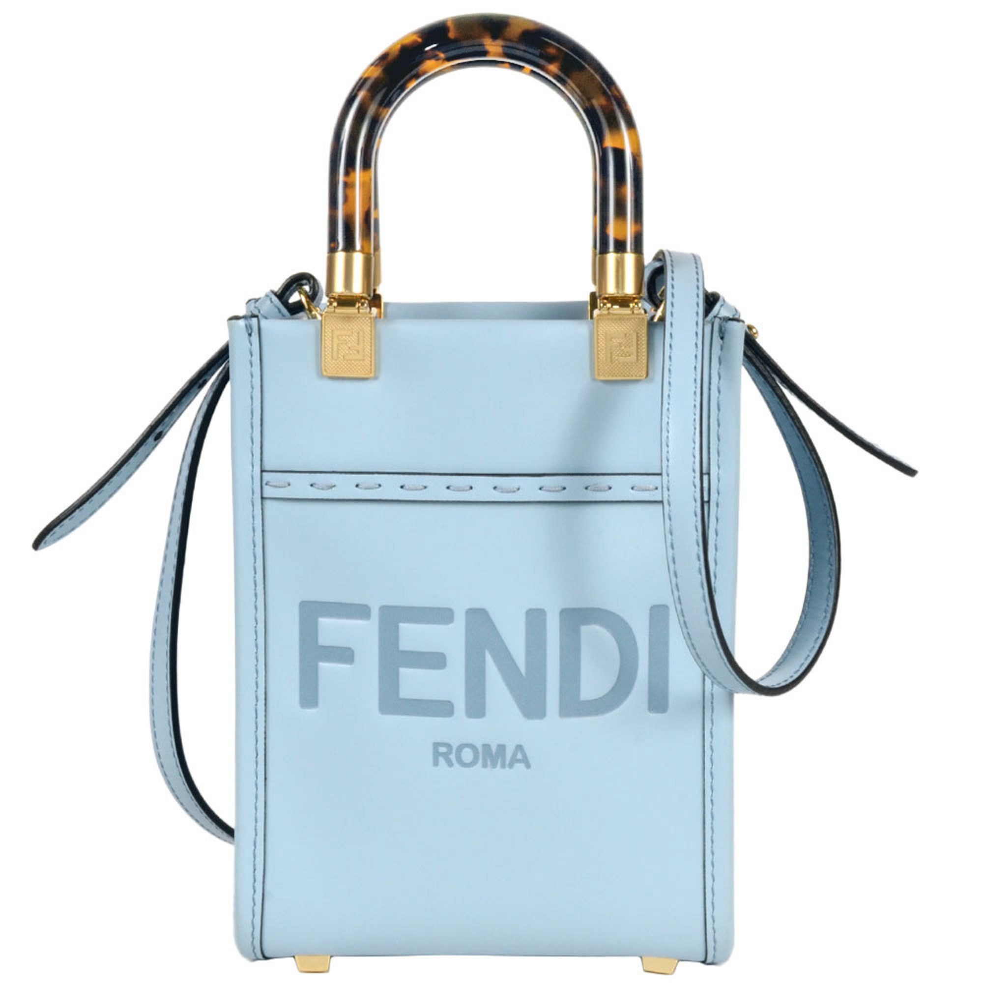 Fendi FENDI Sunshine Shopper Mini Handbag Leather 8BS051 Blue Shoulder Bag Women's Size ONE SIZE - 1 Thumbnail