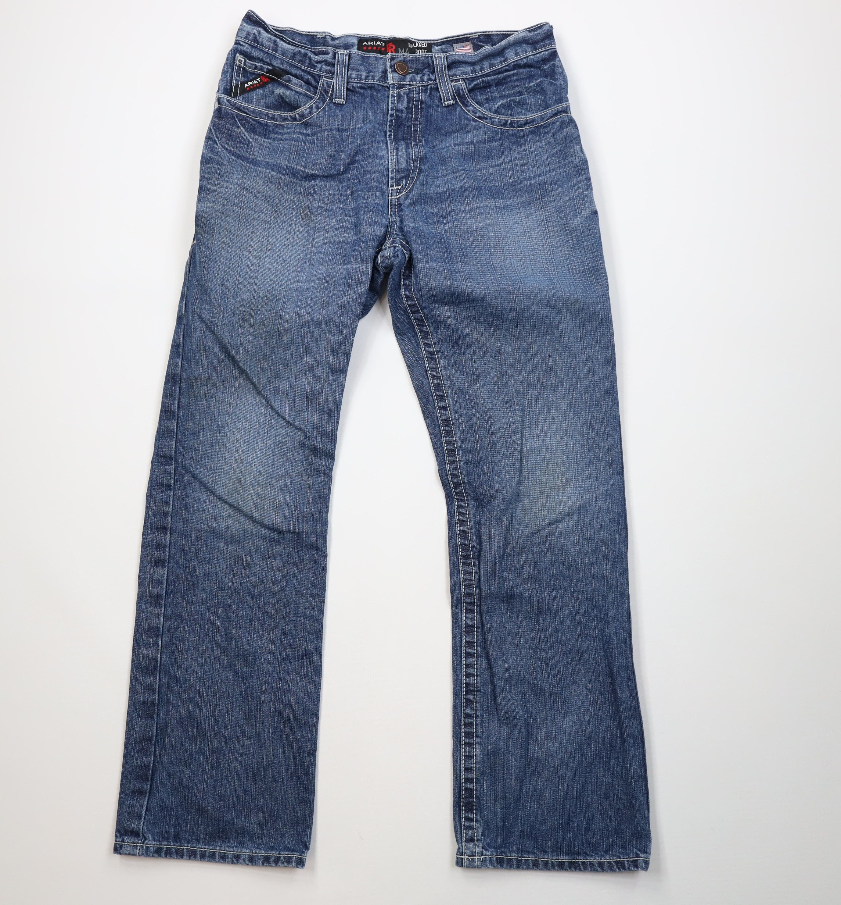 Ariat Ariat FR M4 Relaxed Fit Bootcut Denim Jeans Blue Workwear Size US 32 / EU 48 - 1 Thumbnail