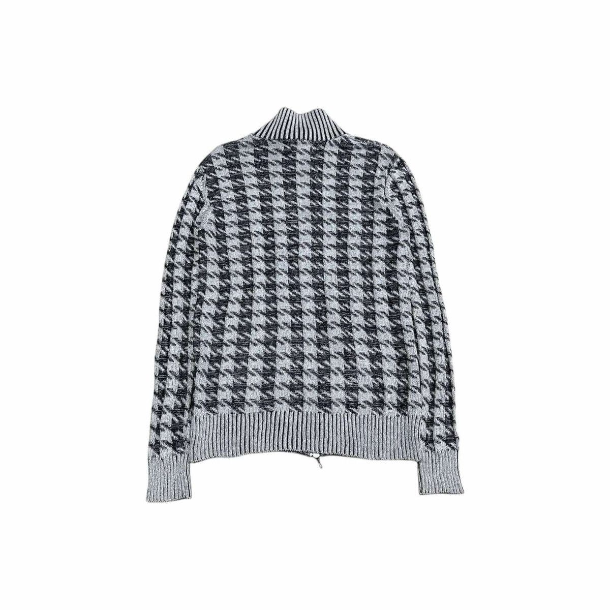 If Six Was Nine × Japanese Brand × Le Grande Bleu (L.G.B.) 🔥Sick Y2K Fuga Ribbed Knit Jacket Zip Houndstooth Jacquard Size US M / EU 48-50 / 2 - 8 Thumbnail