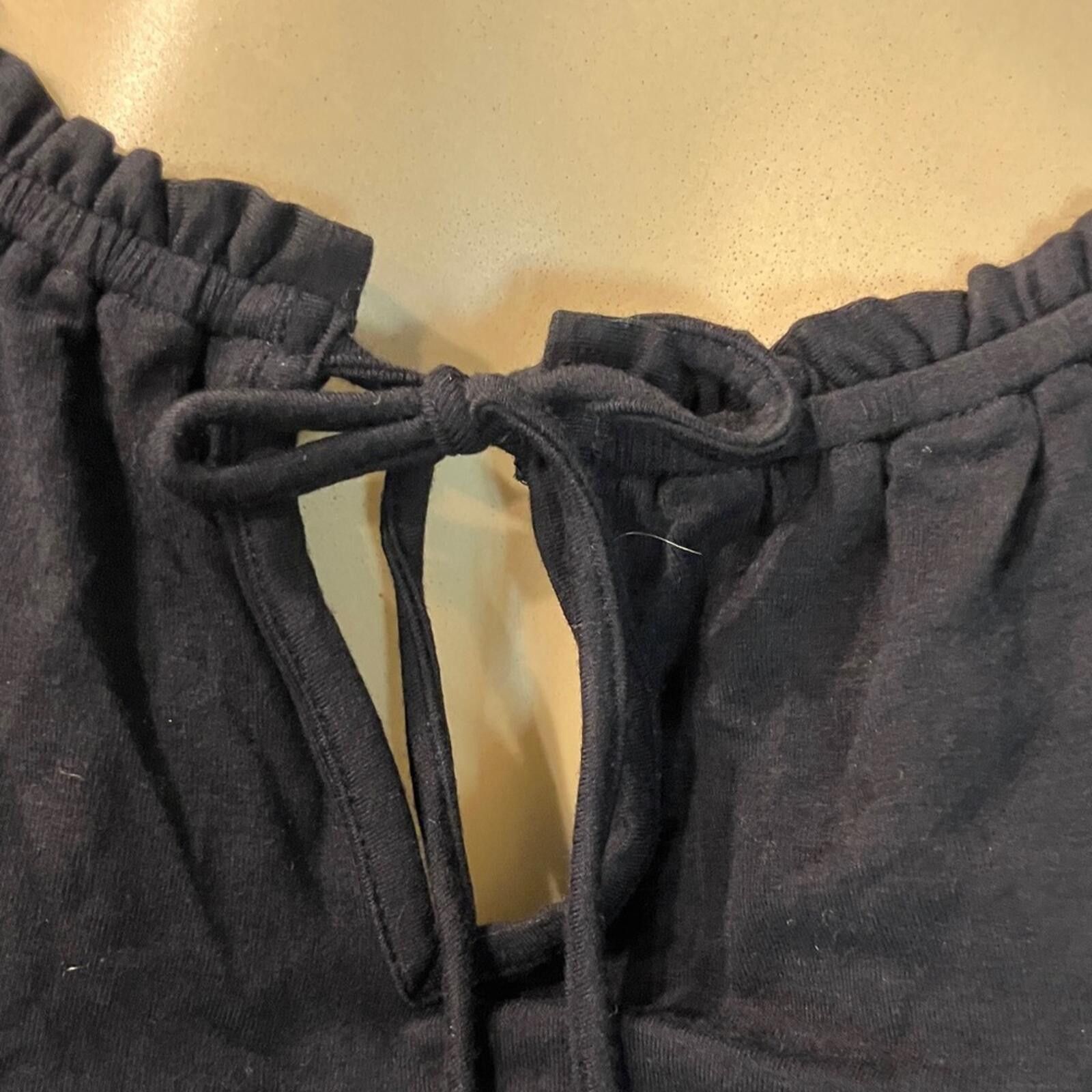 Other NWT Grace Elements Black Tie-Front Blouse Size S / US 4 / IT 40 - 4 Thumbnail