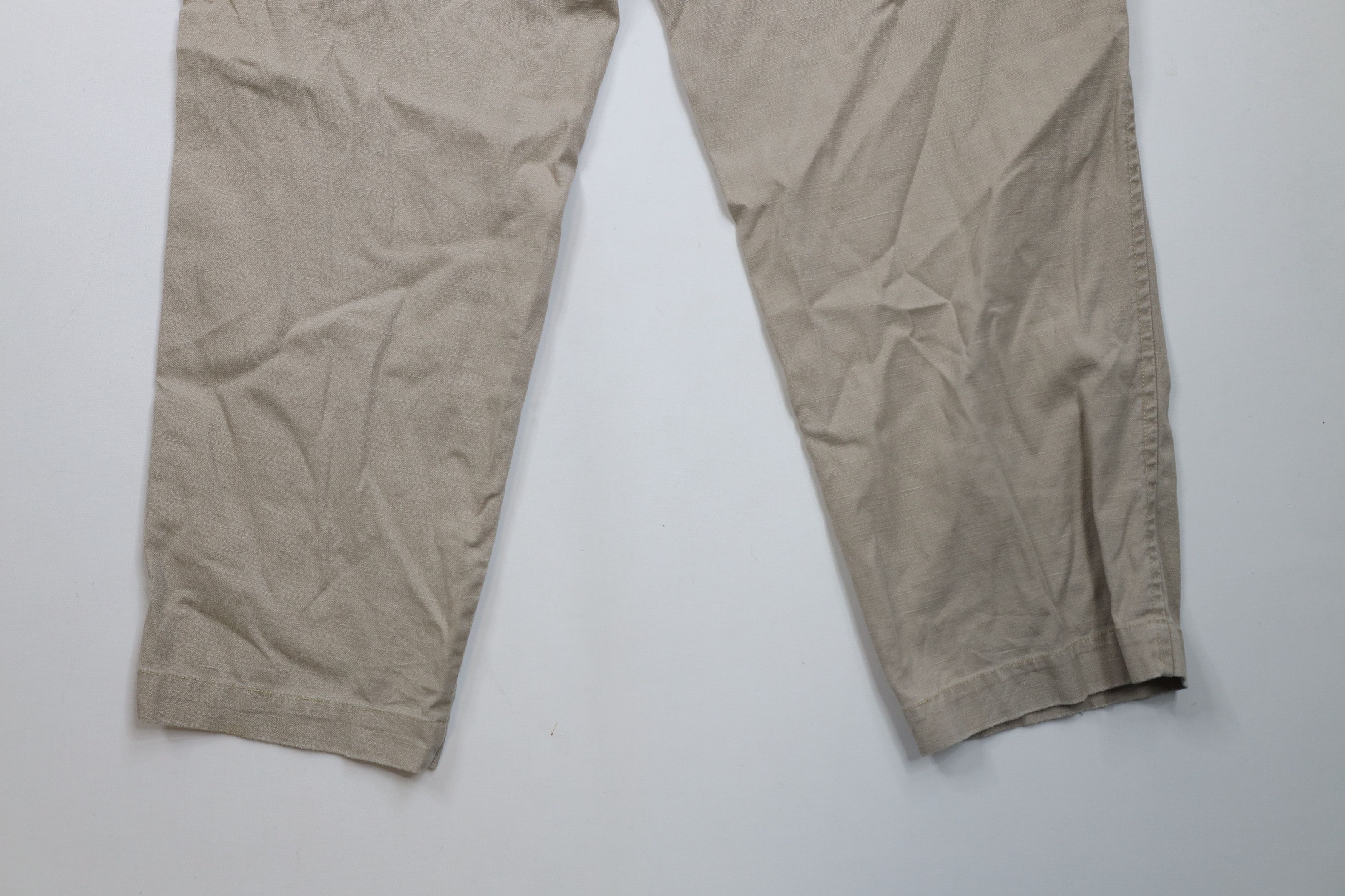 Tommy Hilfiger × Vintage Vintage 90s Tommy Hilfiger Linen Blend Wide Leg Cargo Pants Size US 36 / EU 52 - 13 Thumbnail
