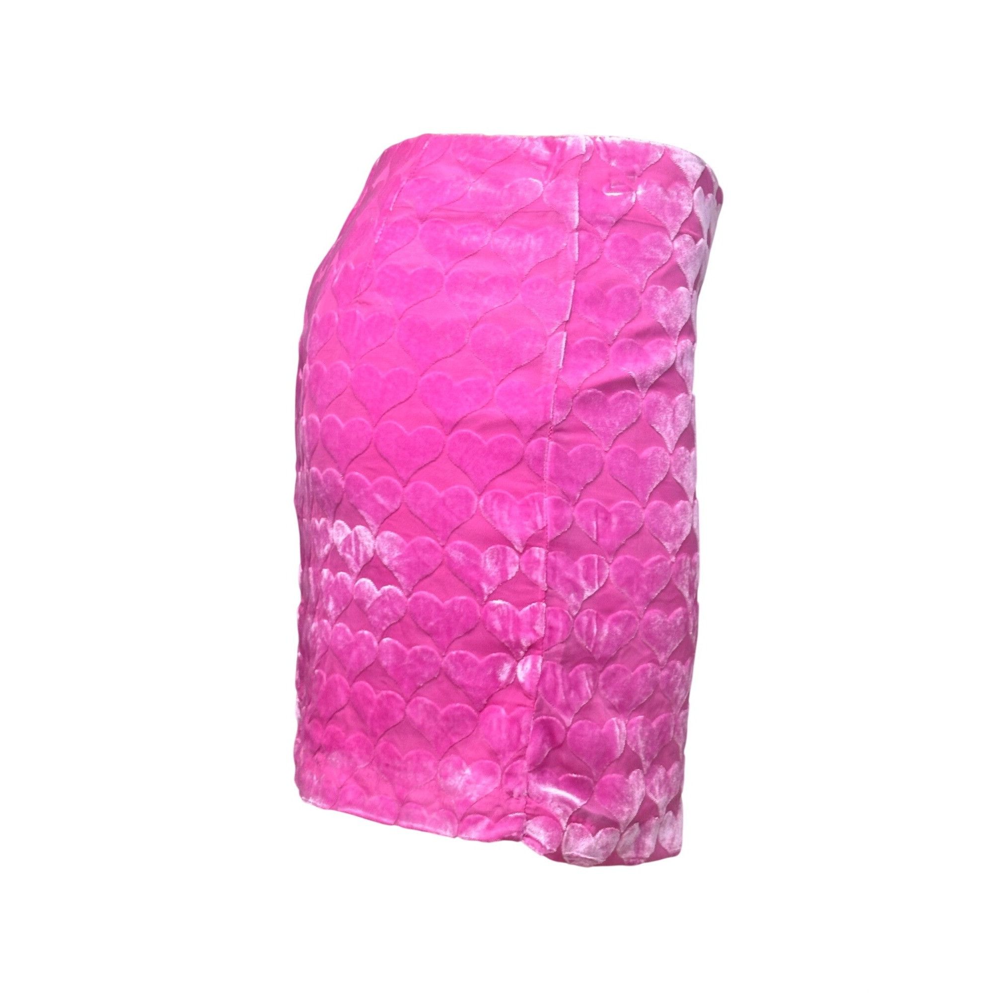 Other Cupcakes And Cashmere Pink Heart Velvet Mini Skirt, Sz. 4 Size 27" / US 4 / IT 40 - 6 Thumbnail