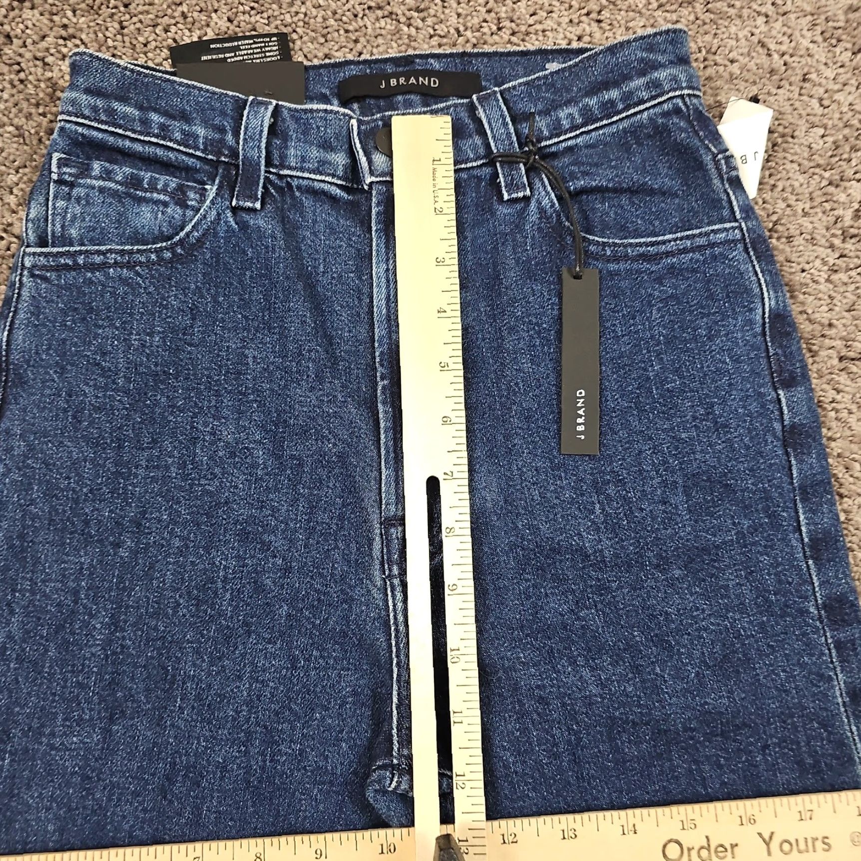 J Brand J Brand Jeans Womens Slim Straight High Rise Distressed Stretch Denim 25 Regular 23x30 Blue Label Jeans Size 42" / US 20 - 5 Thumbnail