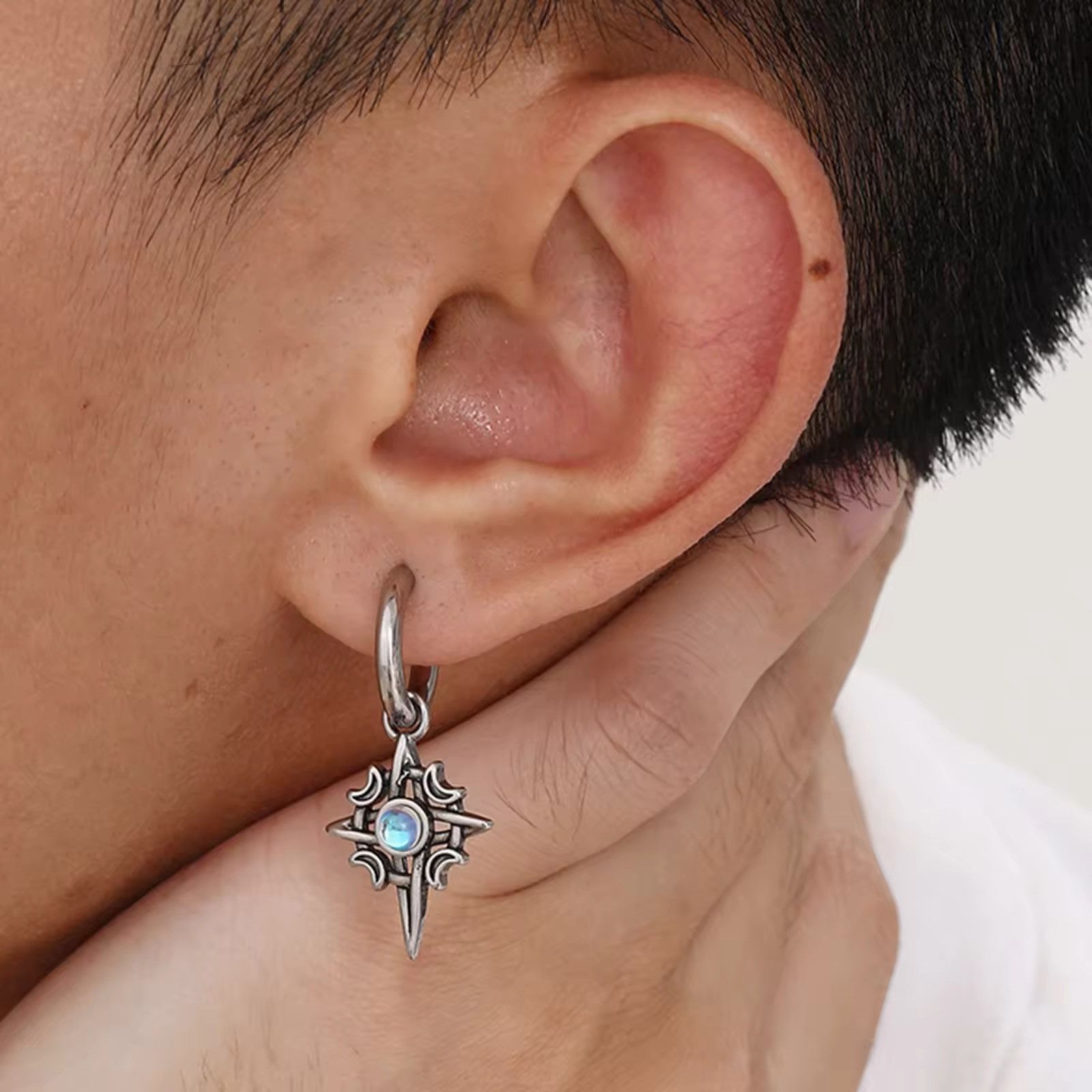 Other Moonstone Steel Hoop Earrings Size ONE SIZE - 1 Thumbnail