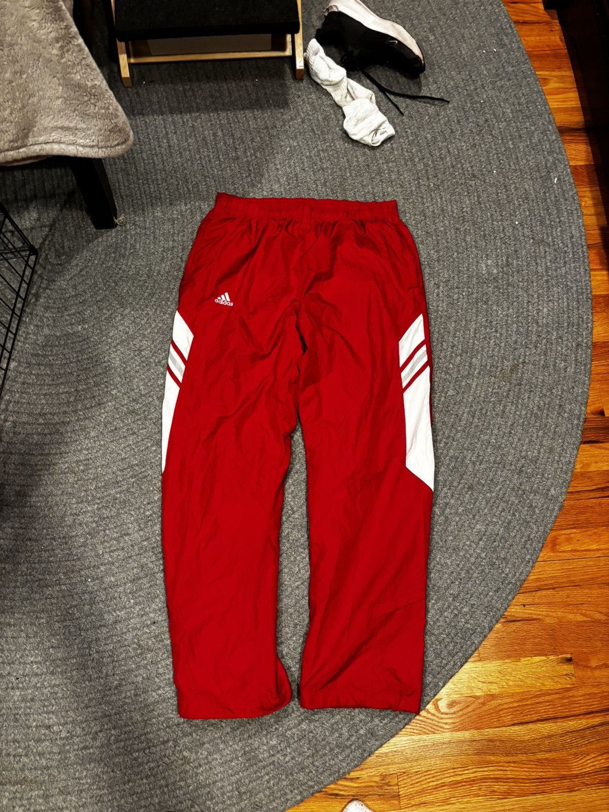 Adidas × Vintage Red Vintage Adidas Track Pants Size US 35 - 1 Thumbnail