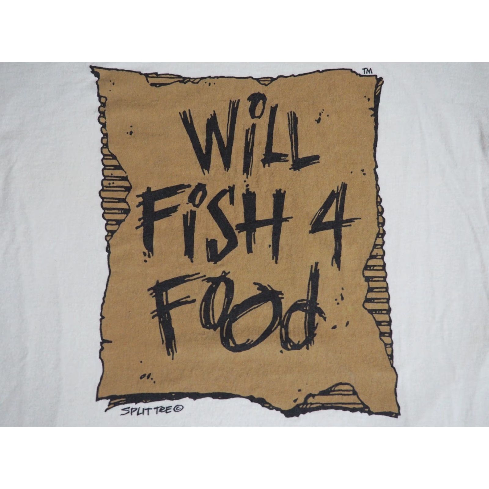Delta VTG 90s Delta Will Fish 4 Food Joke Humor Fishing White Tee T-Shirt Mens XL Size US XL / EU 56 / 4 - 3 Thumbnail