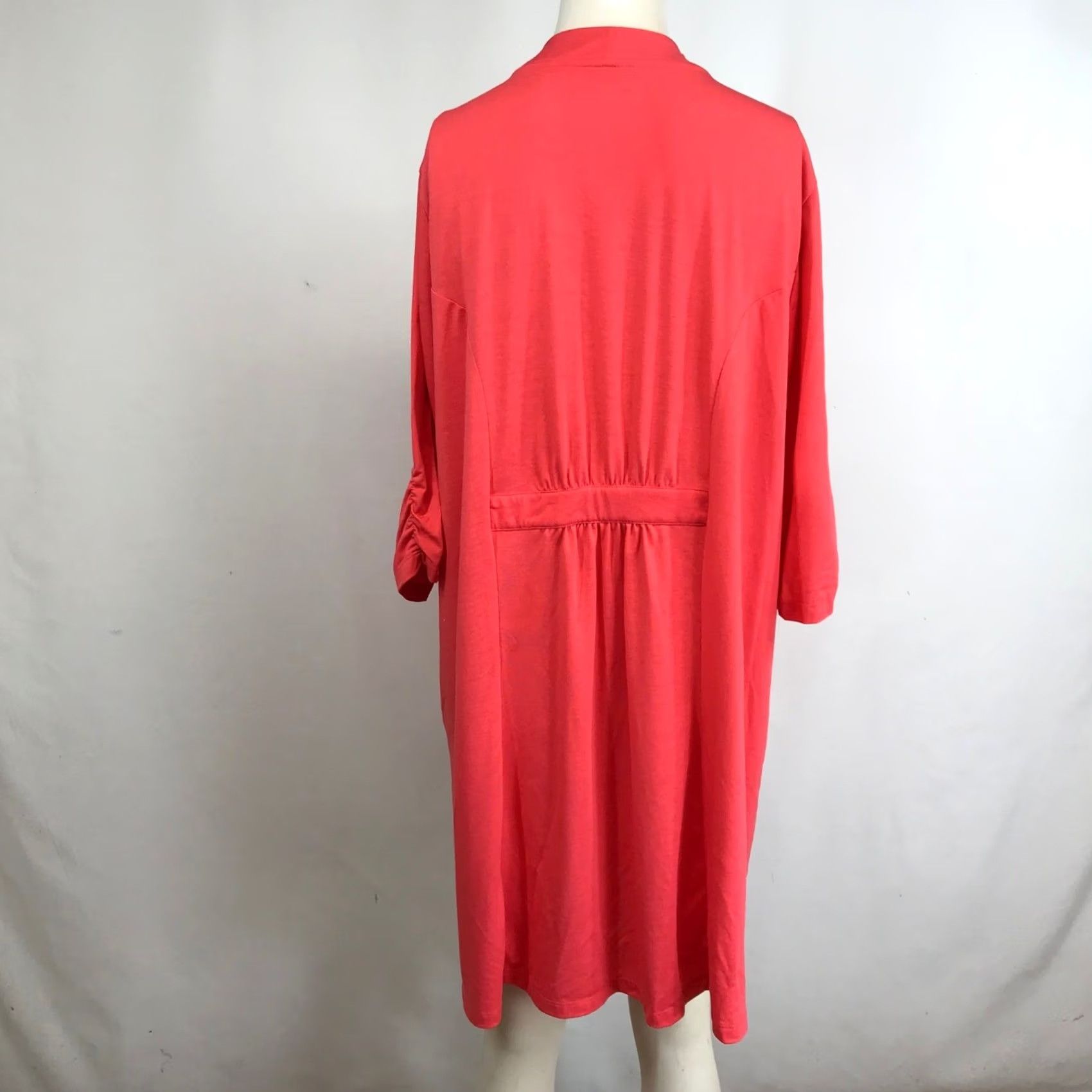 Vintage Catherines Coral Open Front Drape Cardigan Kimono Duster 2X Size XXL / US 16-18 / IT 52-54 - 5 Thumbnail