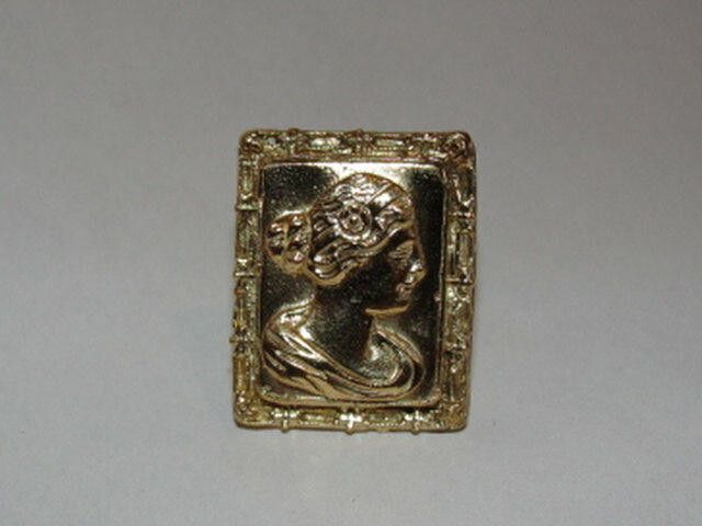 Handmade 14 kt Gold Vermeil over Sterling Silver Georgian Cameo Ring Size ONE SIZE - 1 Thumbnail