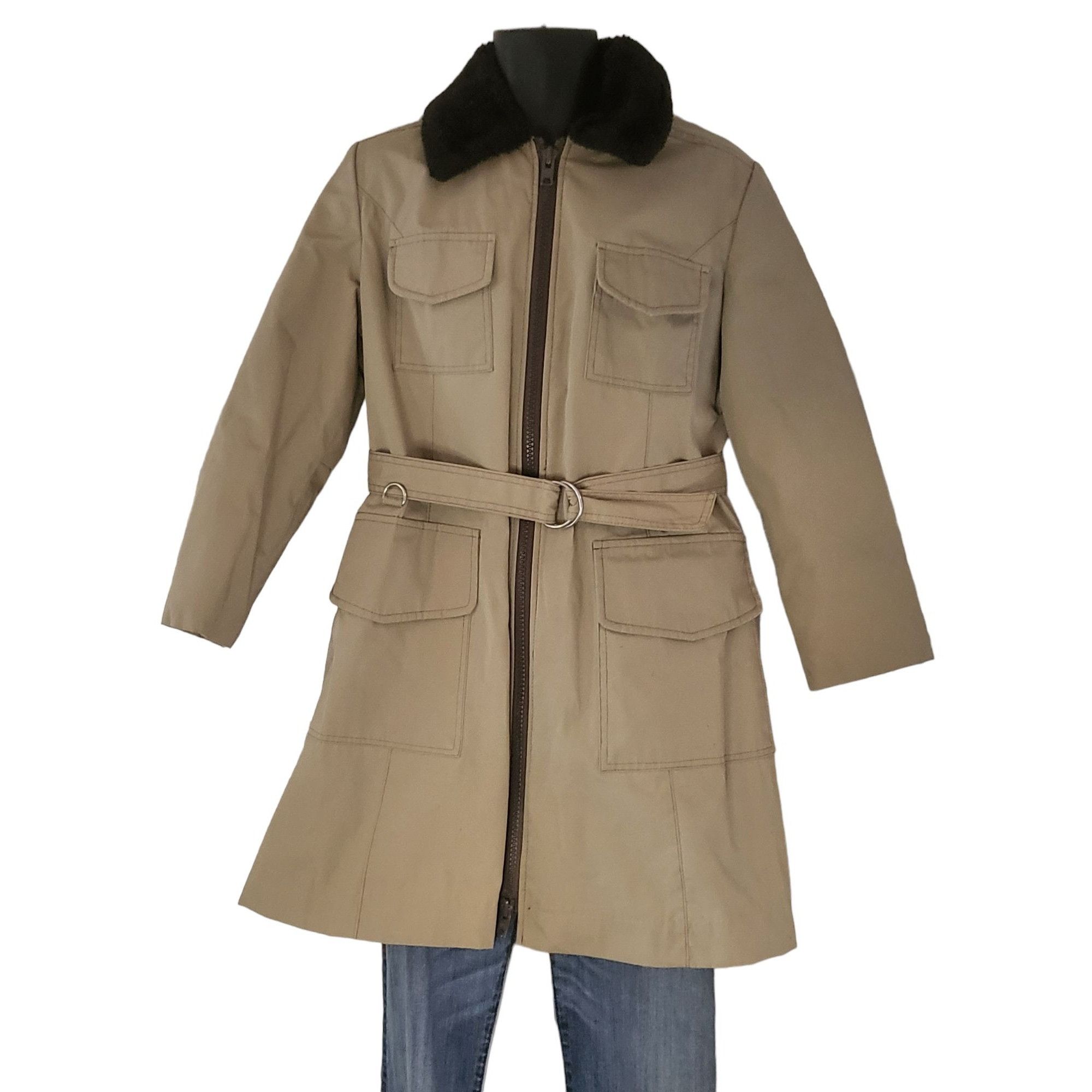 Sears Vintage Sears And Roebuck Trench Coat Sz 13 Juniors Khaki Ki Size M / US 6-8 / IT 42-44 - 1 Thumbnail