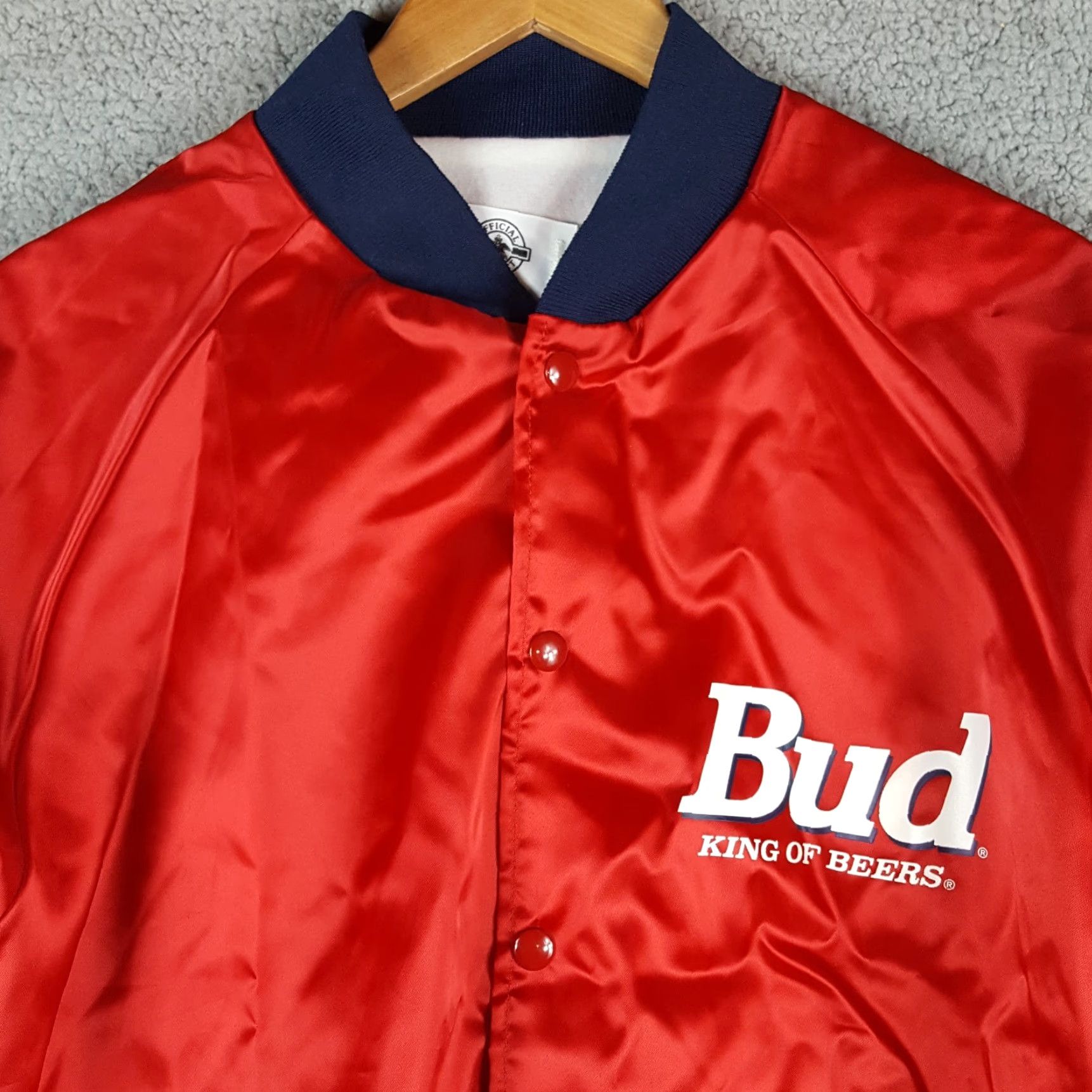 Budweiser VINTAGE Budweiser Bud Racing Satin Men's Size Large Varsity Bomber Jacket Size US L / EU 52-54 / 3 - 2 Thumbnail