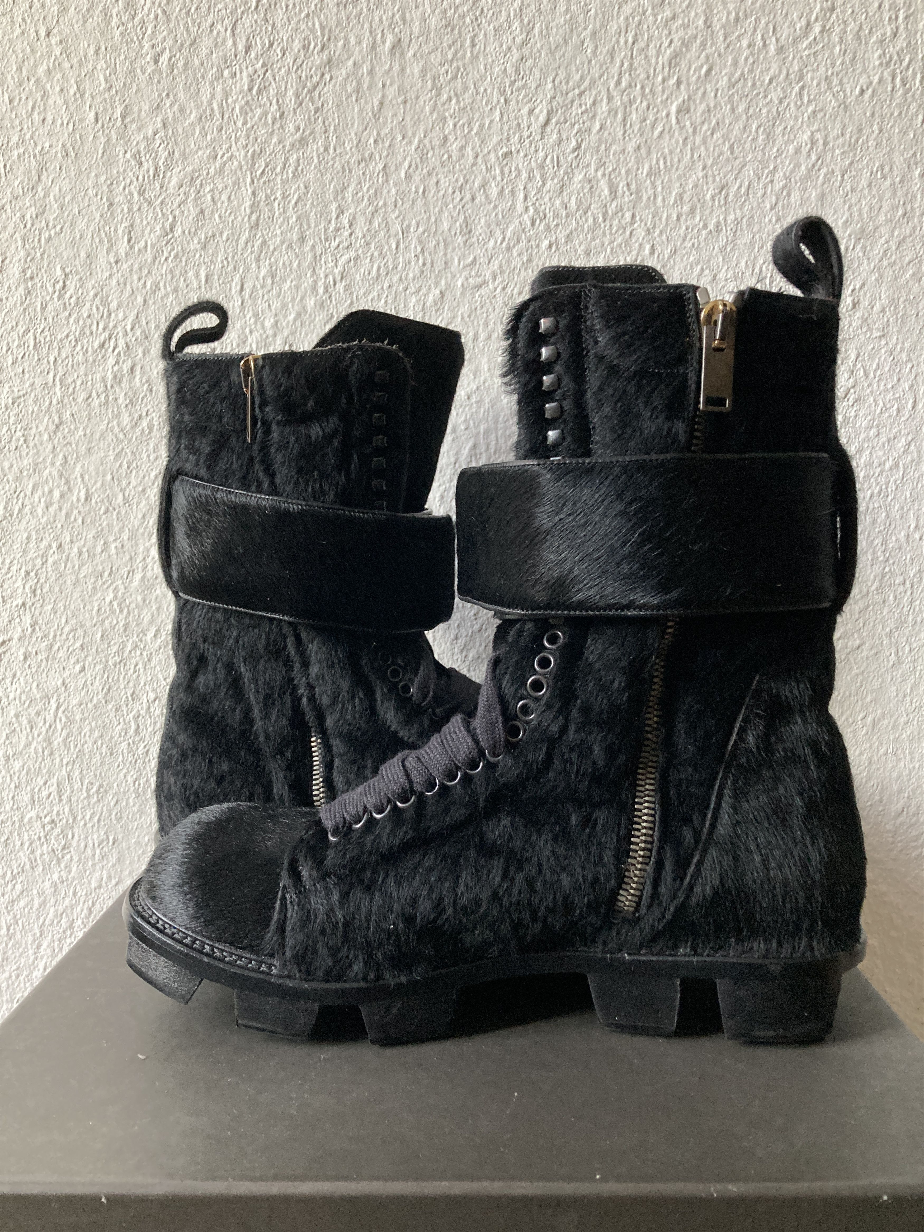 Rick Owens F/W 13 "PLINTH" Runway Pony Hair Hiker Megatooth Boots IT45 Size US 12 / EU 45 - 8 Thumbnail