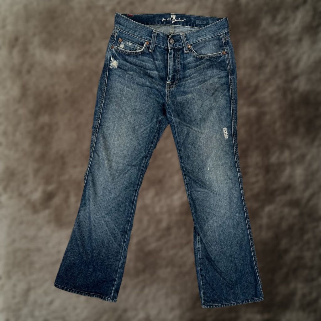 7 For All Mankind 7 For All Mankind Jeans Womens 28 Flare A Pocket Low Rise Dark Wash Denim Jeans 7 For All Mankind A Pocket Womens 28 Flare Low Rise Dark Wash Denim Size 28" / US 6 / IT 42 - 1 Thumbnail