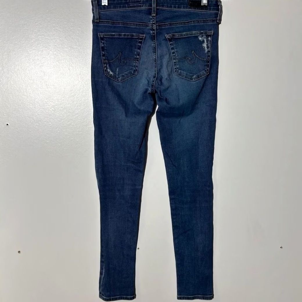 Vintage AG Adriano Goldschmied The Legging Ankle Skinny Jeans Blue Distressed 26R Womens Jeans 5-Pocket Stretch Cotton Blend Zip Button" Size 26" / US 2 / IT 38 - 5 Thumbnail