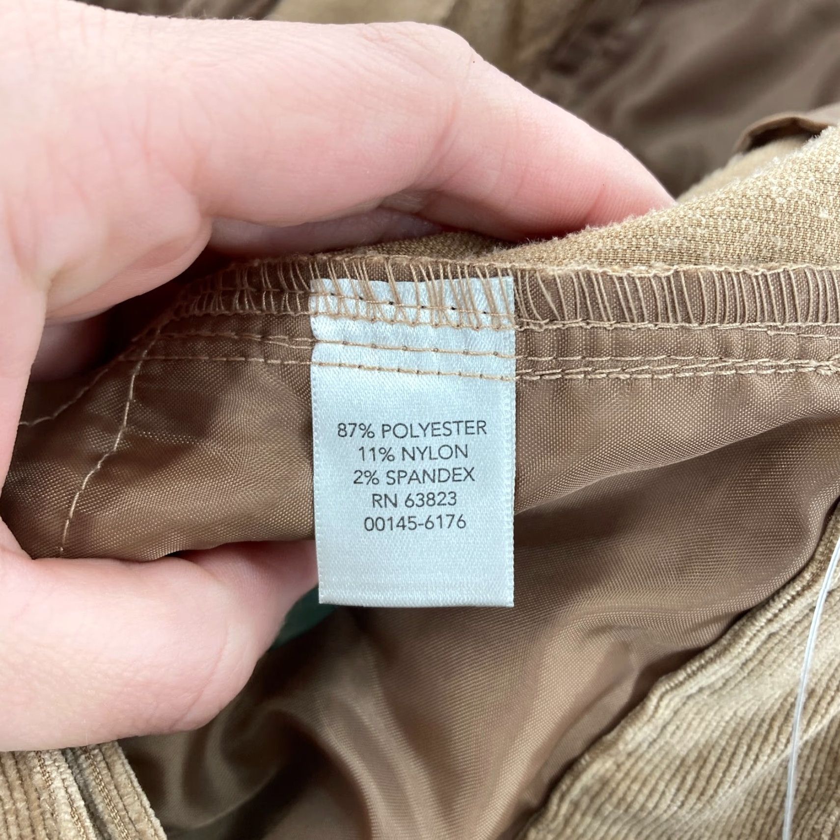 Vintage Christopher & Banks Corduroy Pants Women's 12 Brown Stretch Nylon Blend Relaxed Straight Pockets Casual Chino Fall Spring Summer Winter Mulit-Season Size 34" / US 12 / IT 48 - 5 Thumbnail