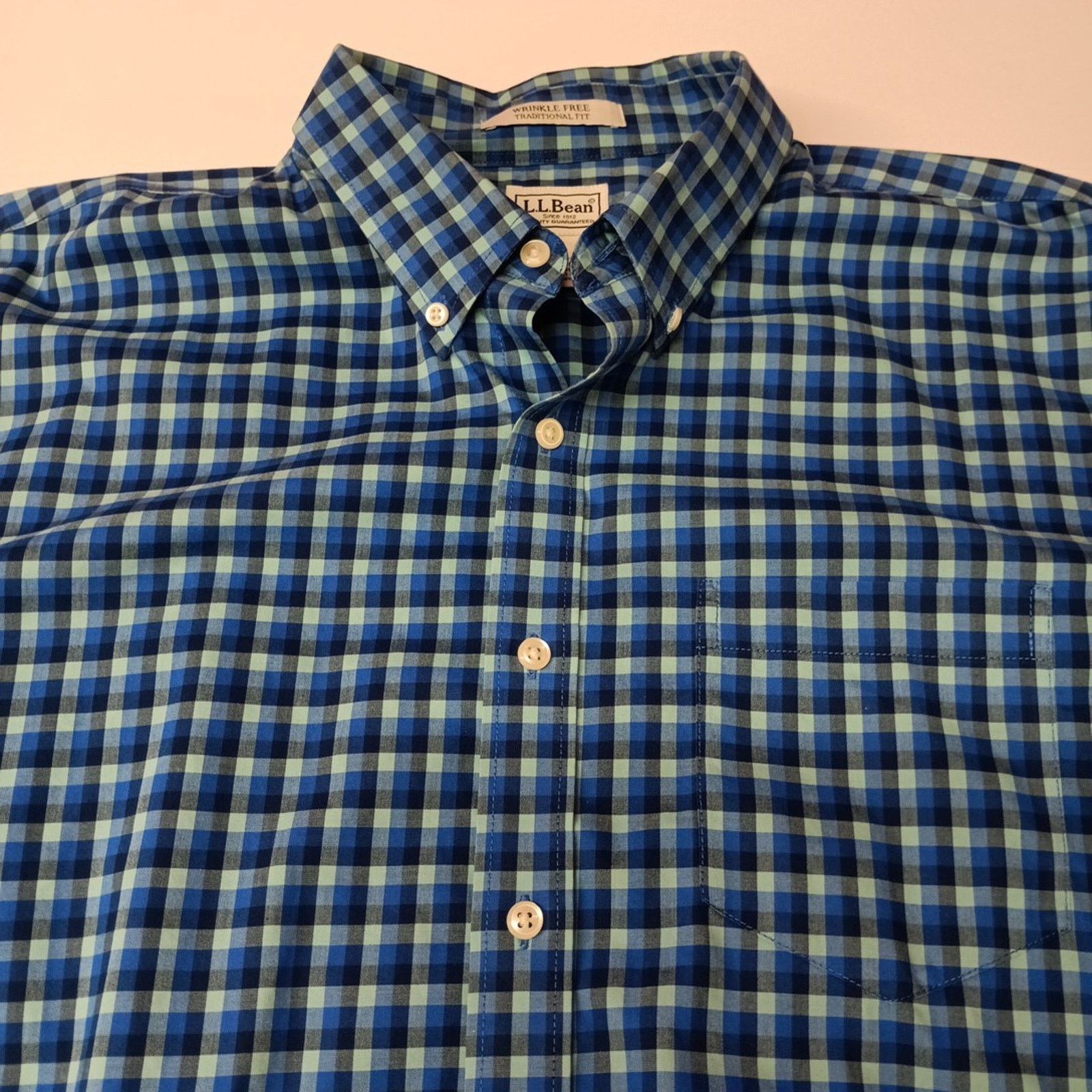 L.L. Bean LL Bean Shirt Men XLT Blue Plaid Button Down Traditional Fit Size US XL / EU 56 / 4 - 3 Thumbnail