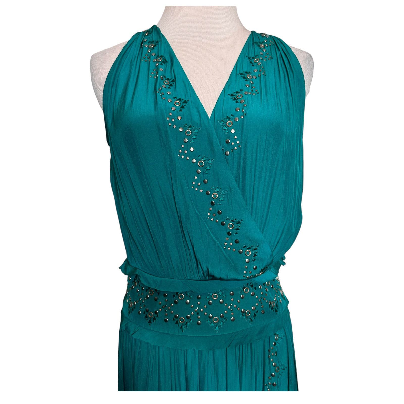 Ramy Brook Ramy Brook emerald embellished draped cocktail dress size XS Size XS / US 0-2 / IT 36-38 - 8 Thumbnail