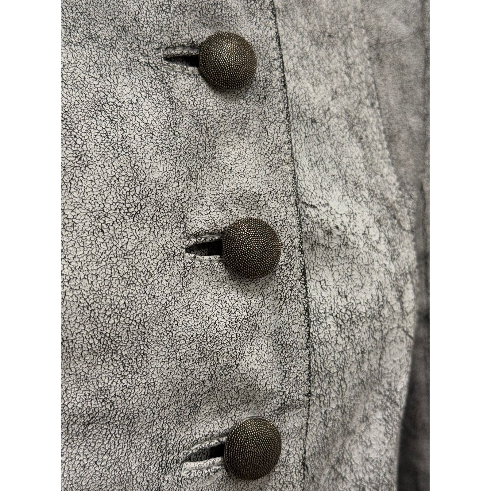 Ann Demeulemeester S/S 2002 Ann Demeulemeester cracked leather Napoleon jacket Size S / US 4 / IT 40 - 4 Thumbnail