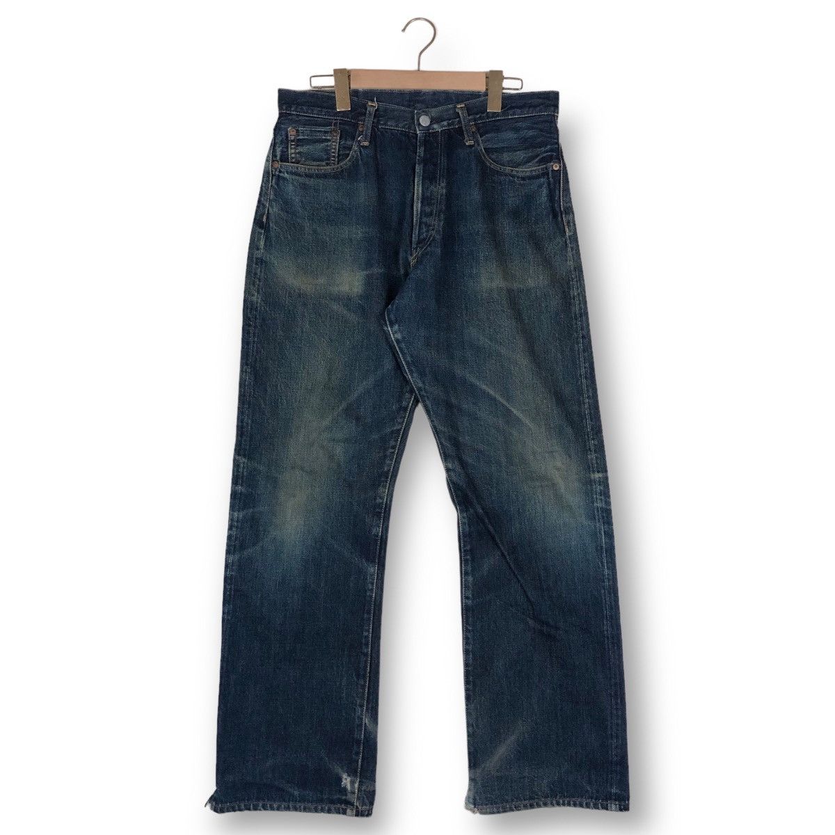 image of Vintage Jack The Ripper & Co Distressed Denim Jeans in Navy, Men's (Size 33)