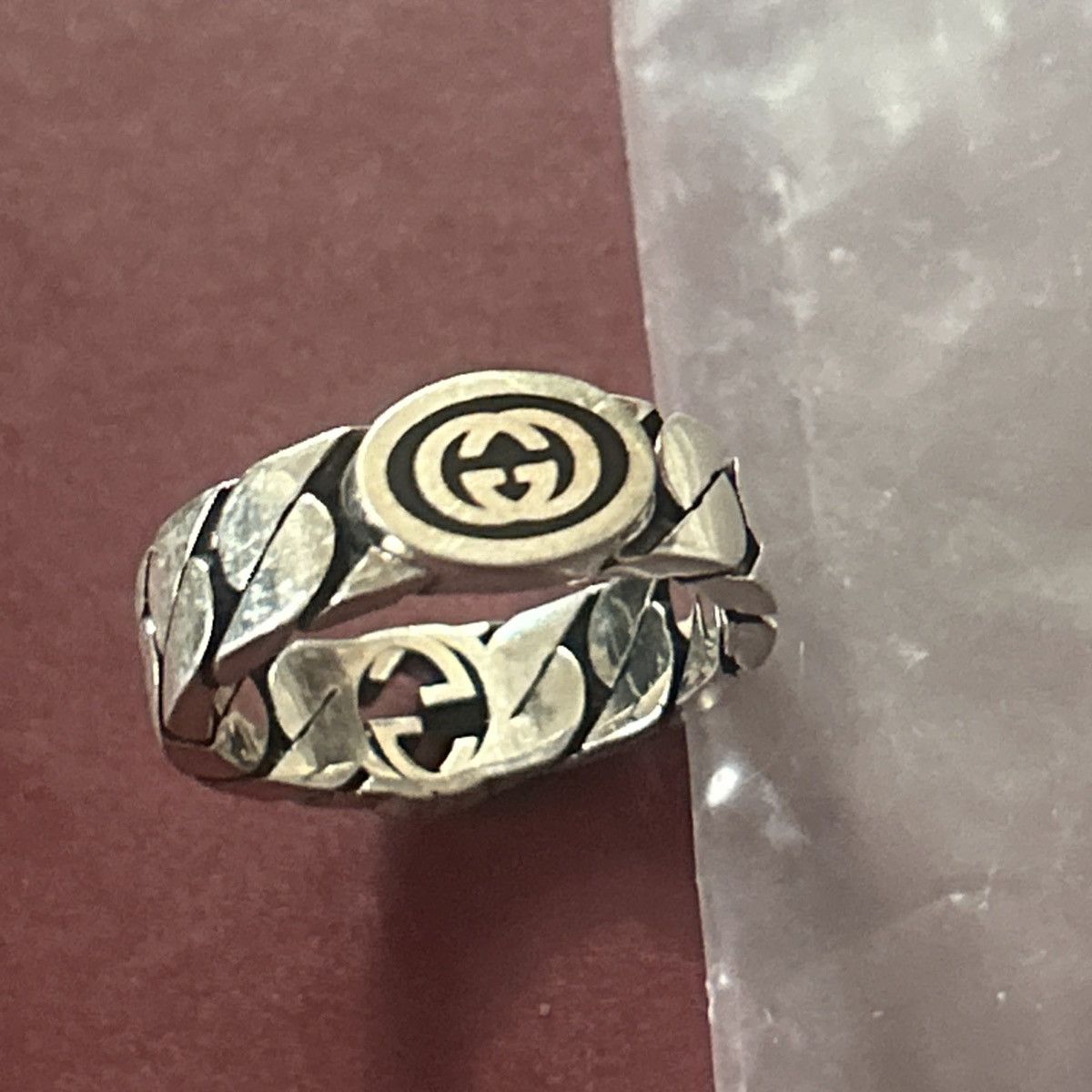Gucci Gucci Sterling Silver Interlocking Ring Ag 925 678656 Size ONE SIZE - 7 Thumbnail