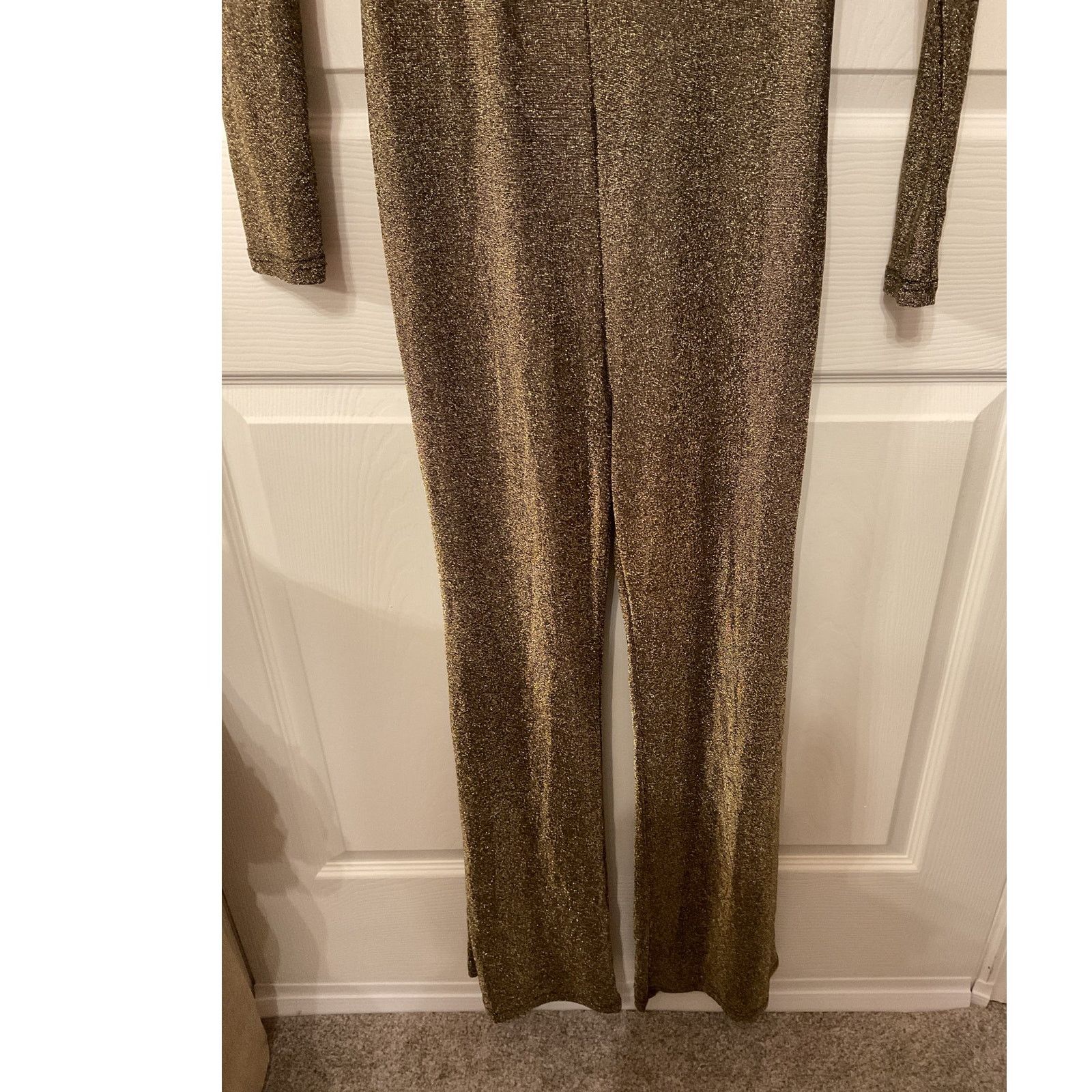 superdown Revolve Superdown Metallic Nissa Open Back Jumpsuit, M Size 28" / US 6 / IT 42 - 6 Thumbnail