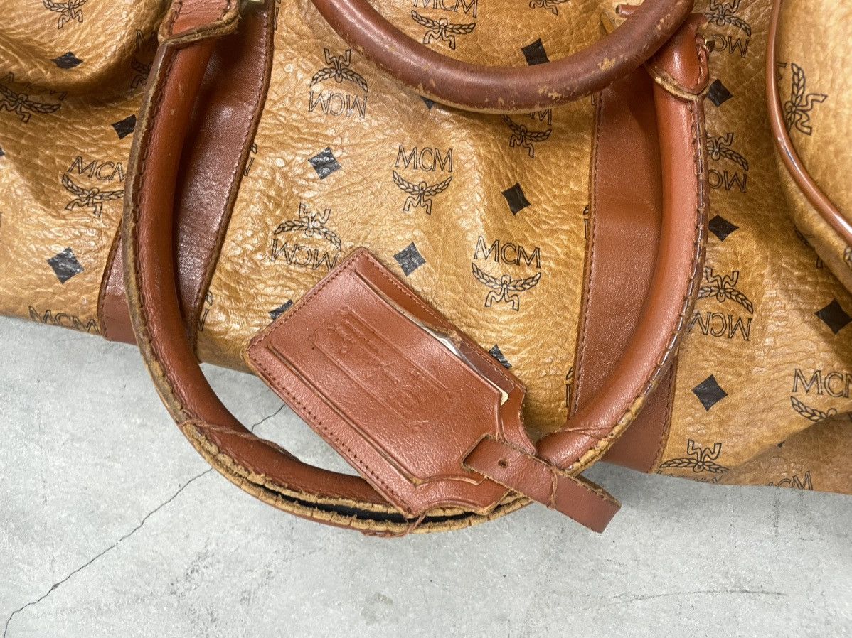MCM MCM Cognac Visetos Leather Vintage Travel Bag w/ Strap Size ONE SIZE - 4 Thumbnail