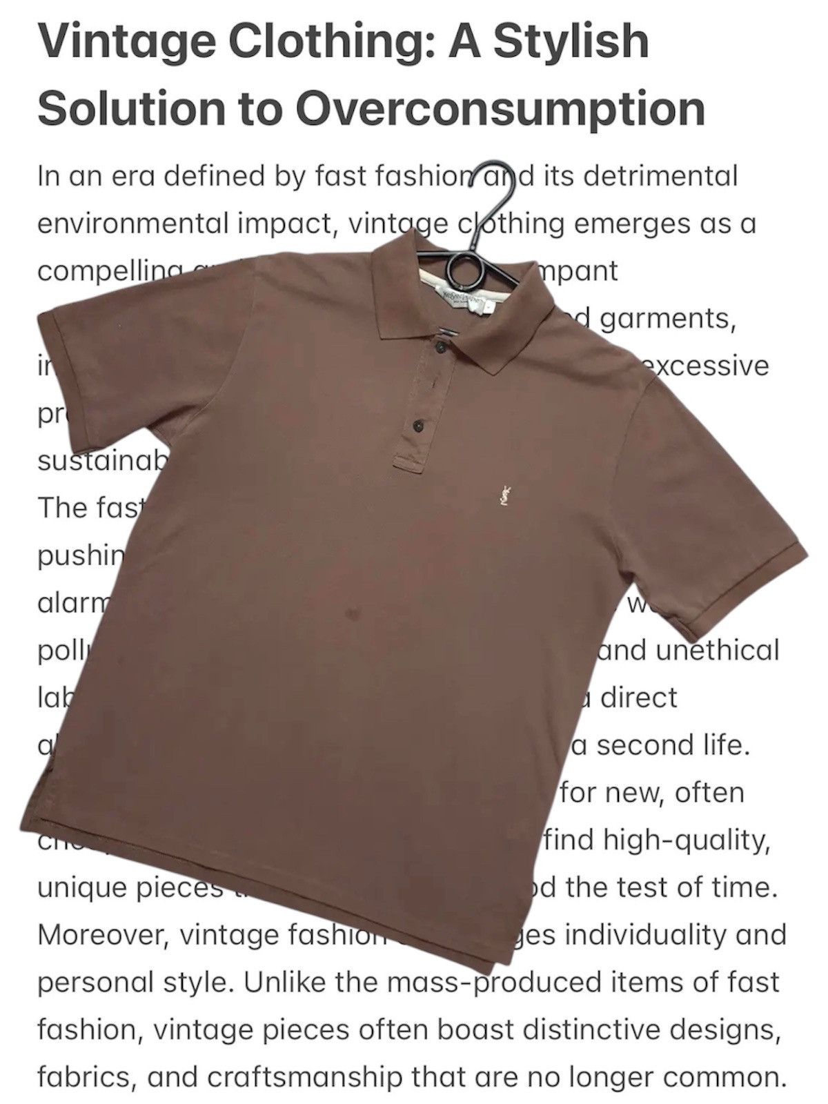 Yves Saint Laurent Vintage Yves Saint Laurent polo brown rare M Size US M / EU 48-50 / 2 - 1 Thumbnail