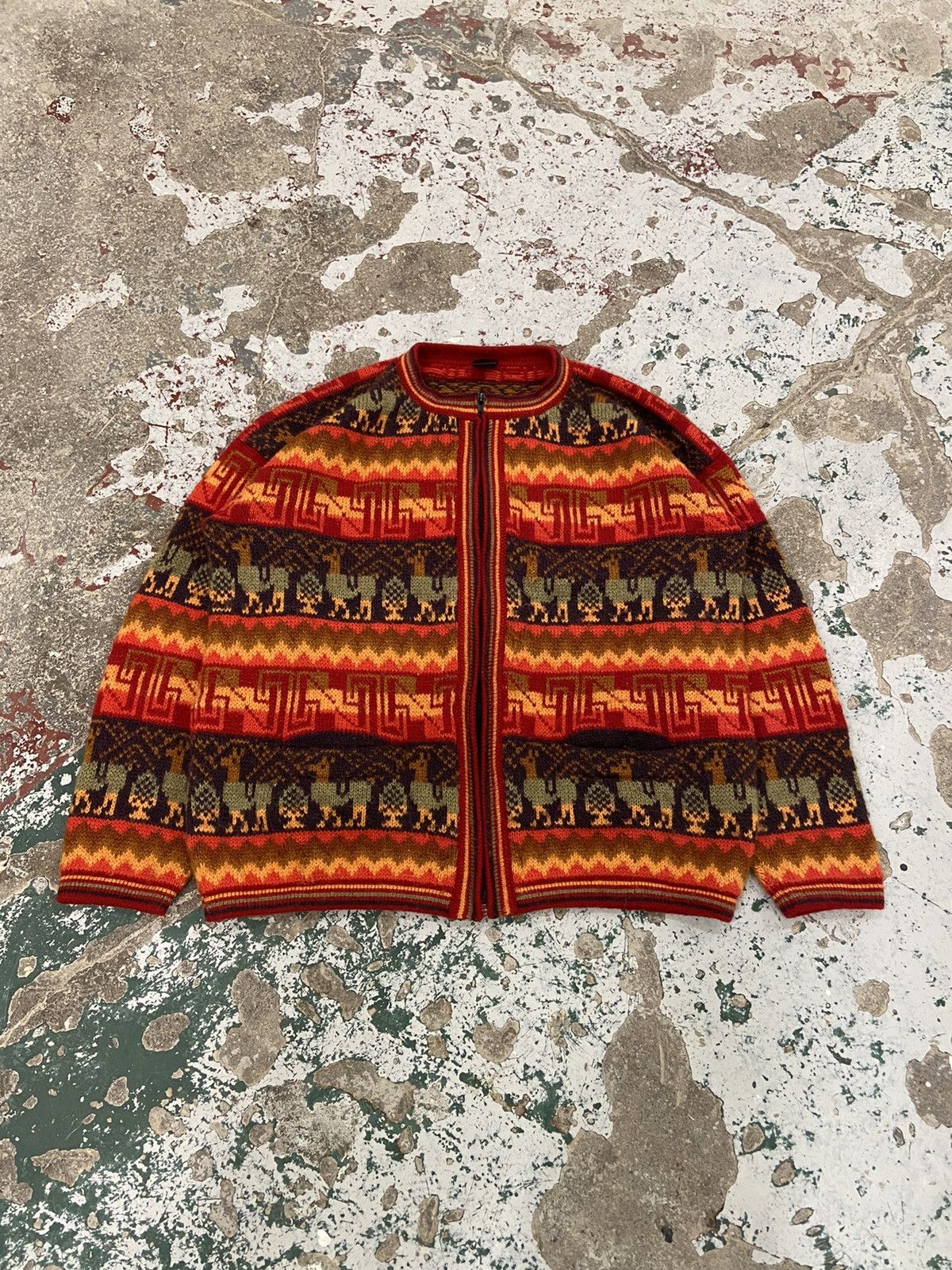 Vintage Vintage Red Alpaca Wool Knit Cardigan Size US S / EU 44-46 / 1 - 1 Thumbnail