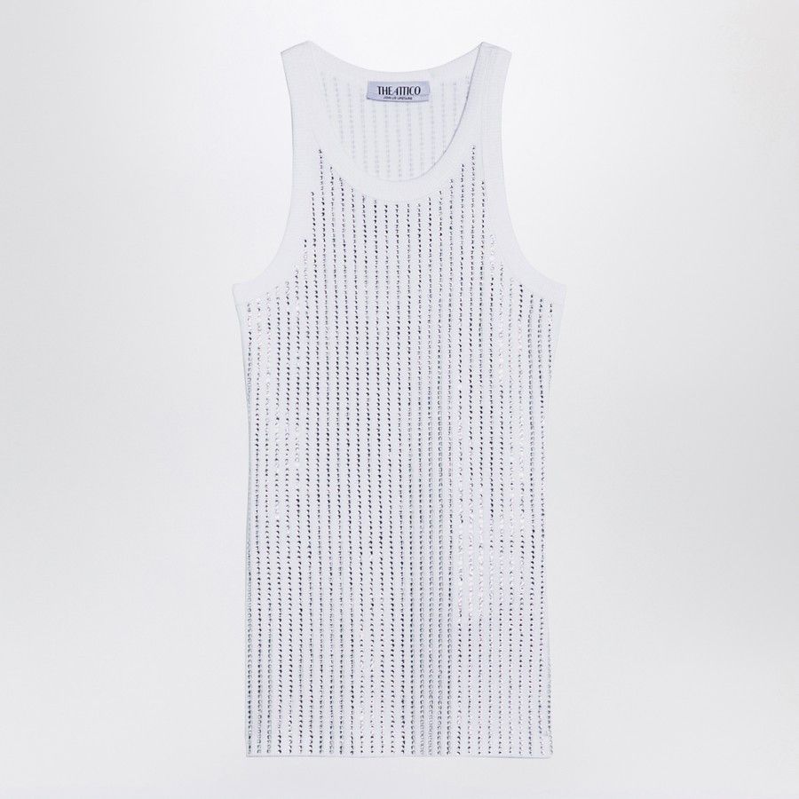 The Attico o1d2blof1024 Sleeveless Top Cotton In White Size S / US 4 / IT 40 - 1 Thumbnail