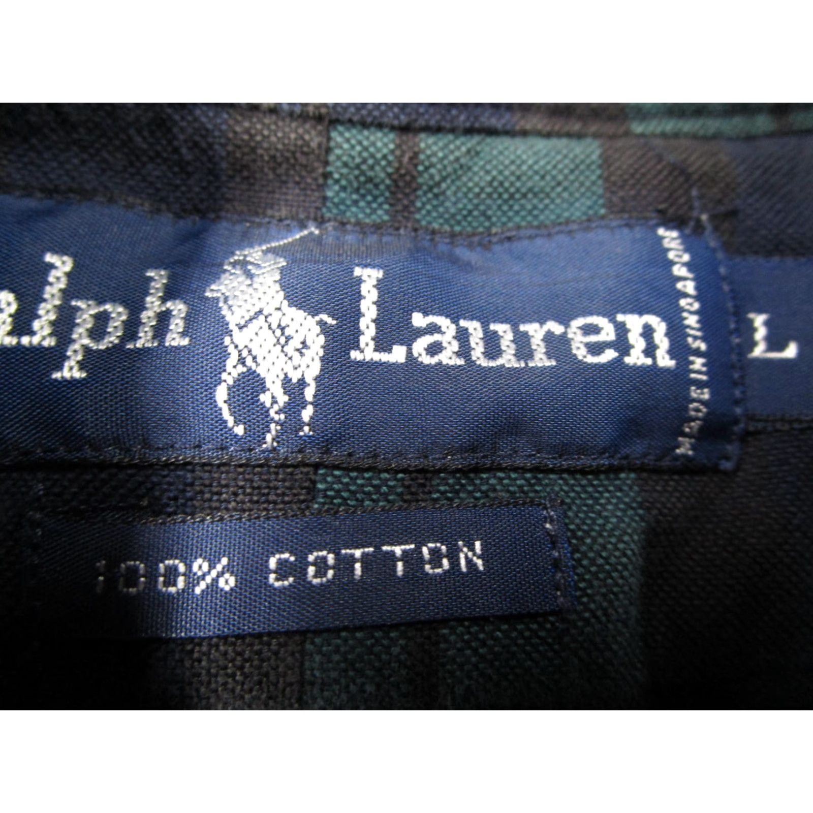 Ralph Lauren VINTAGE Ralph Lauren Shirt Mens L Blue Green Plaid Tartan Button-Down Crest Vintage Size US L / EU 52-54 / 3 - 2 Thumbnail