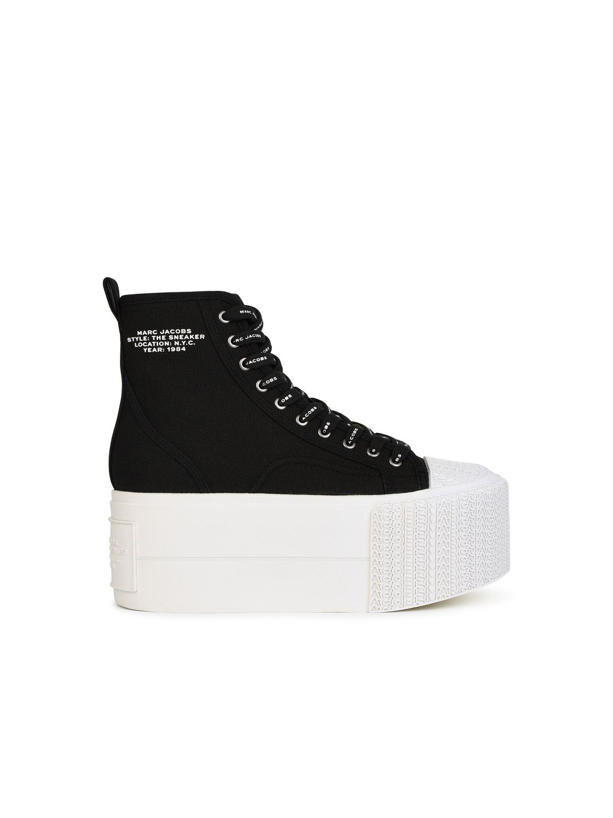 image of Marc Jacobs (The) 'hight Top Platform' Black Tela Sneakers, Women's (Size 9)