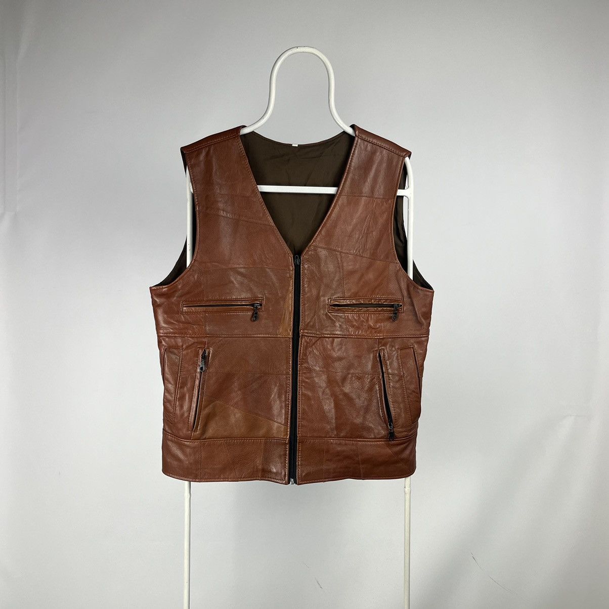 Genuine Leather Vintage Leather Vest patchwork western jakcet size XLarge Size US XL / EU 56 / 4 - 1 Thumbnail